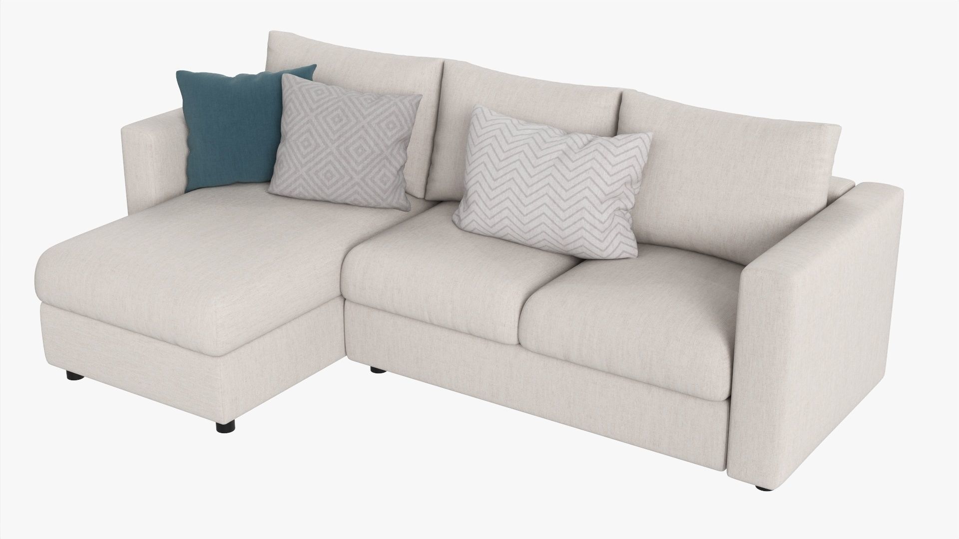 Modern sofa with chaise longue 3D model_5