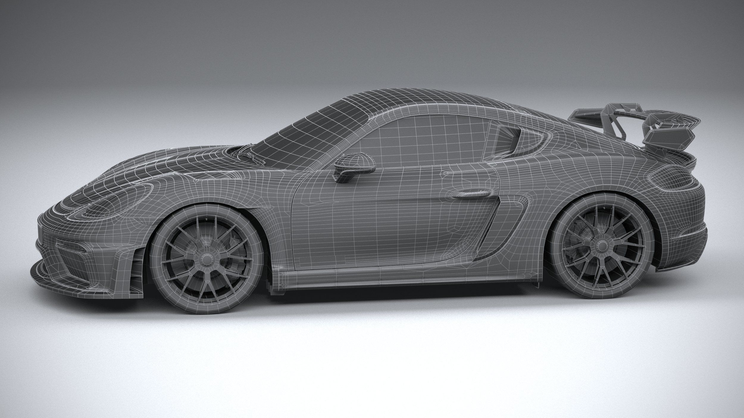 Porsche 718 Cayman GT4 RS 2022 lowpoly Low-poly 3D model_33