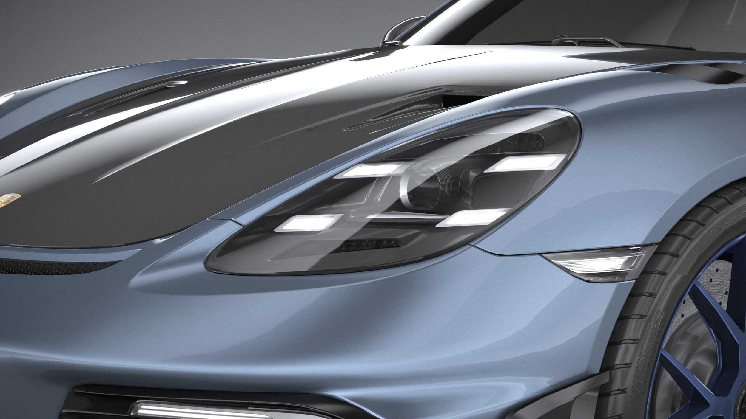 Porsche 718 Cayman GT4 RS 2022 lowpoly Low-poly 3D model_14