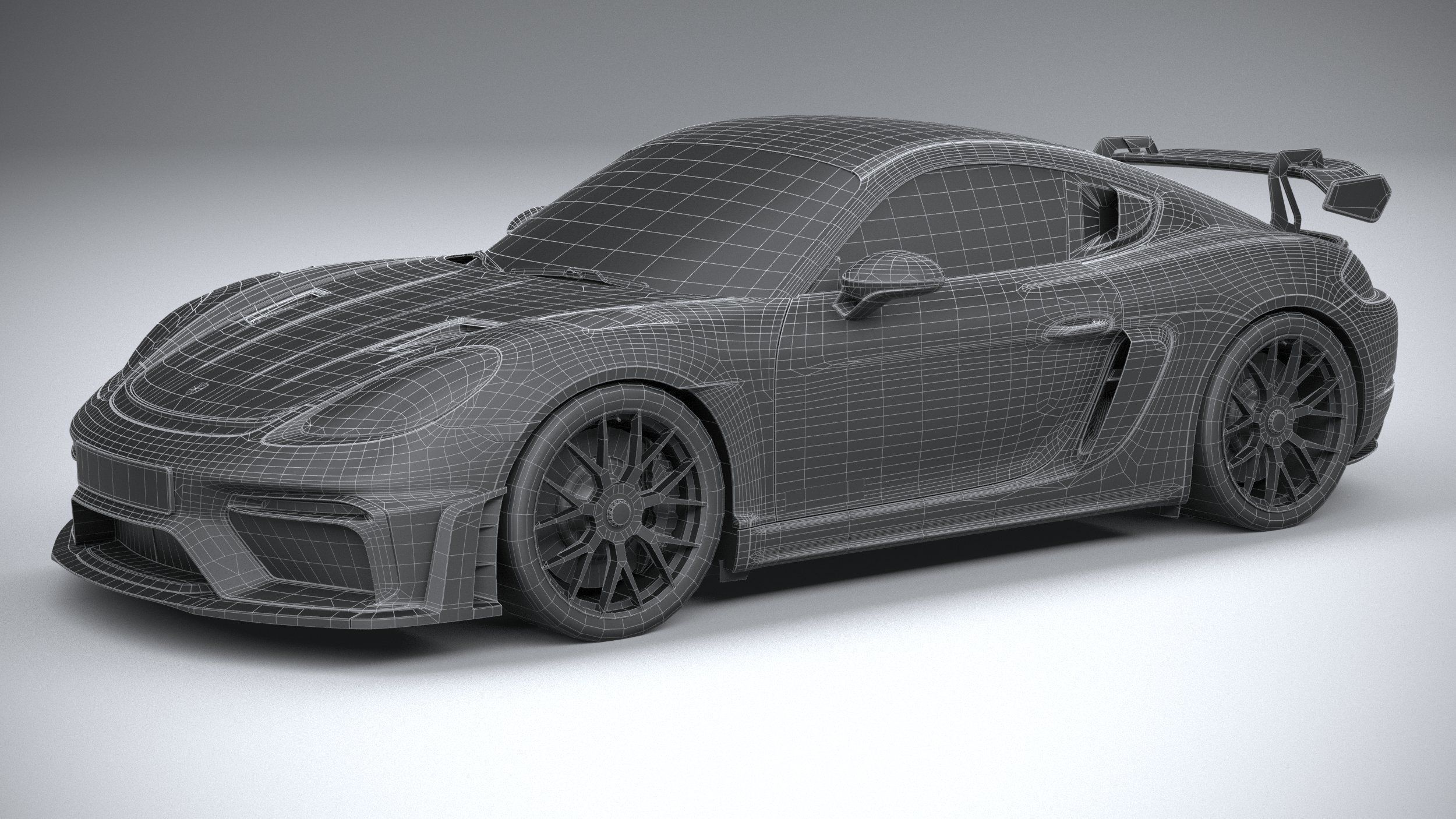 Porsche 718 Cayman GT4 RS 2022 lowpoly Low-poly 3D model_30