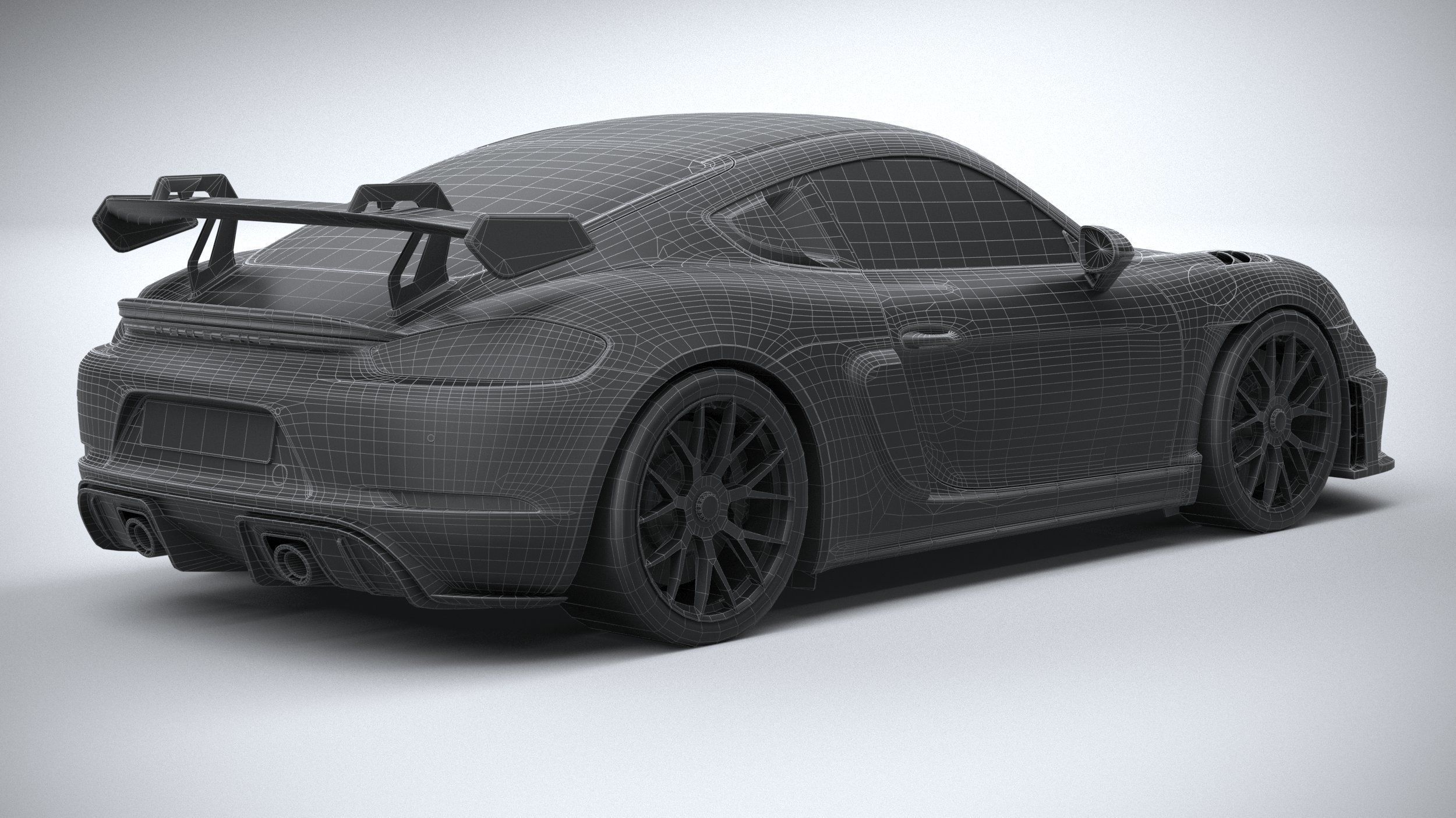 Porsche 718 Cayman GT4 RS 2022 lowpoly Low-poly 3D model_36