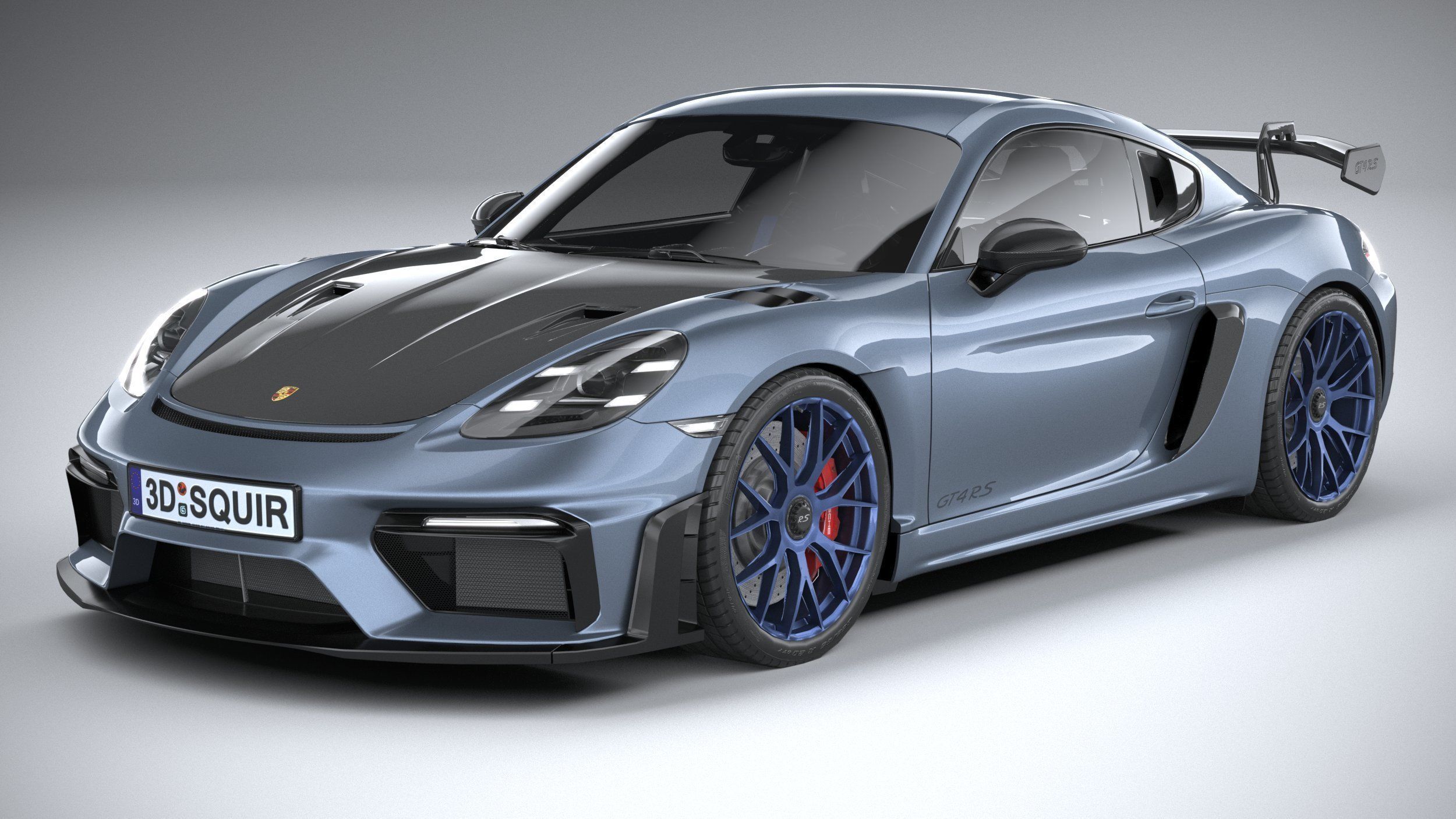 Porsche 718 Cayman GT4 RS 2022 lowpoly Low-poly 3D model_1