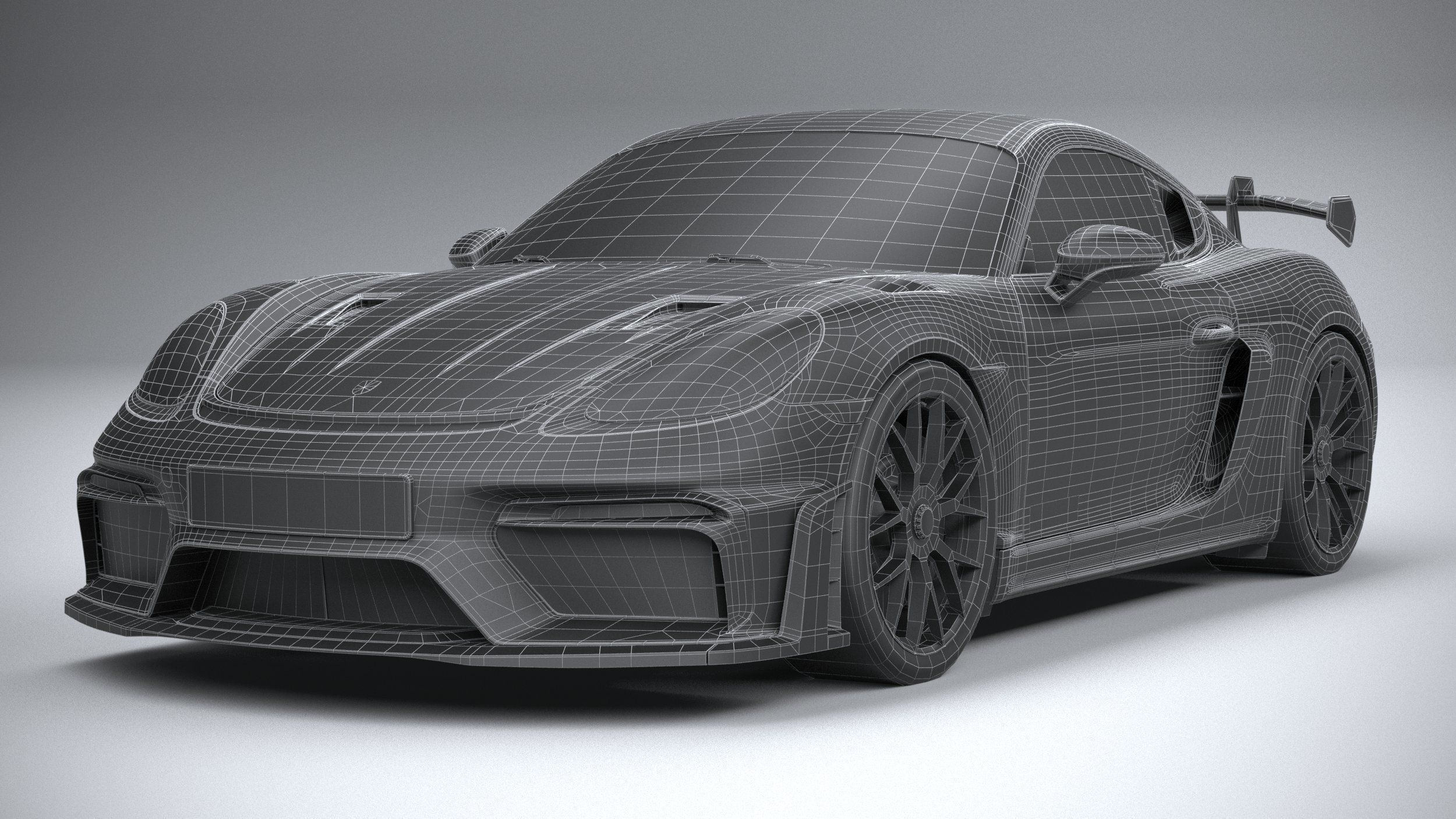 Porsche 718 Cayman GT4 RS 2022 lowpoly Low-poly 3D model_31
