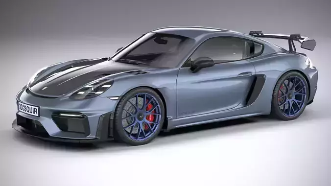 Porsche 718 Cayman GT4 RS 2022 lowpoly Low-poly 3D model