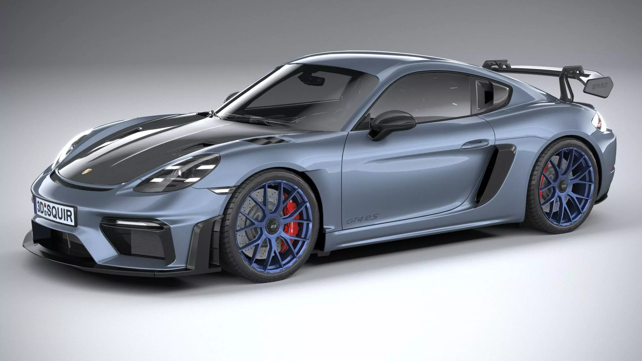 Porsche 718 Cayman GT4 RS 2022 lowpoly Low-poly 3D model_0