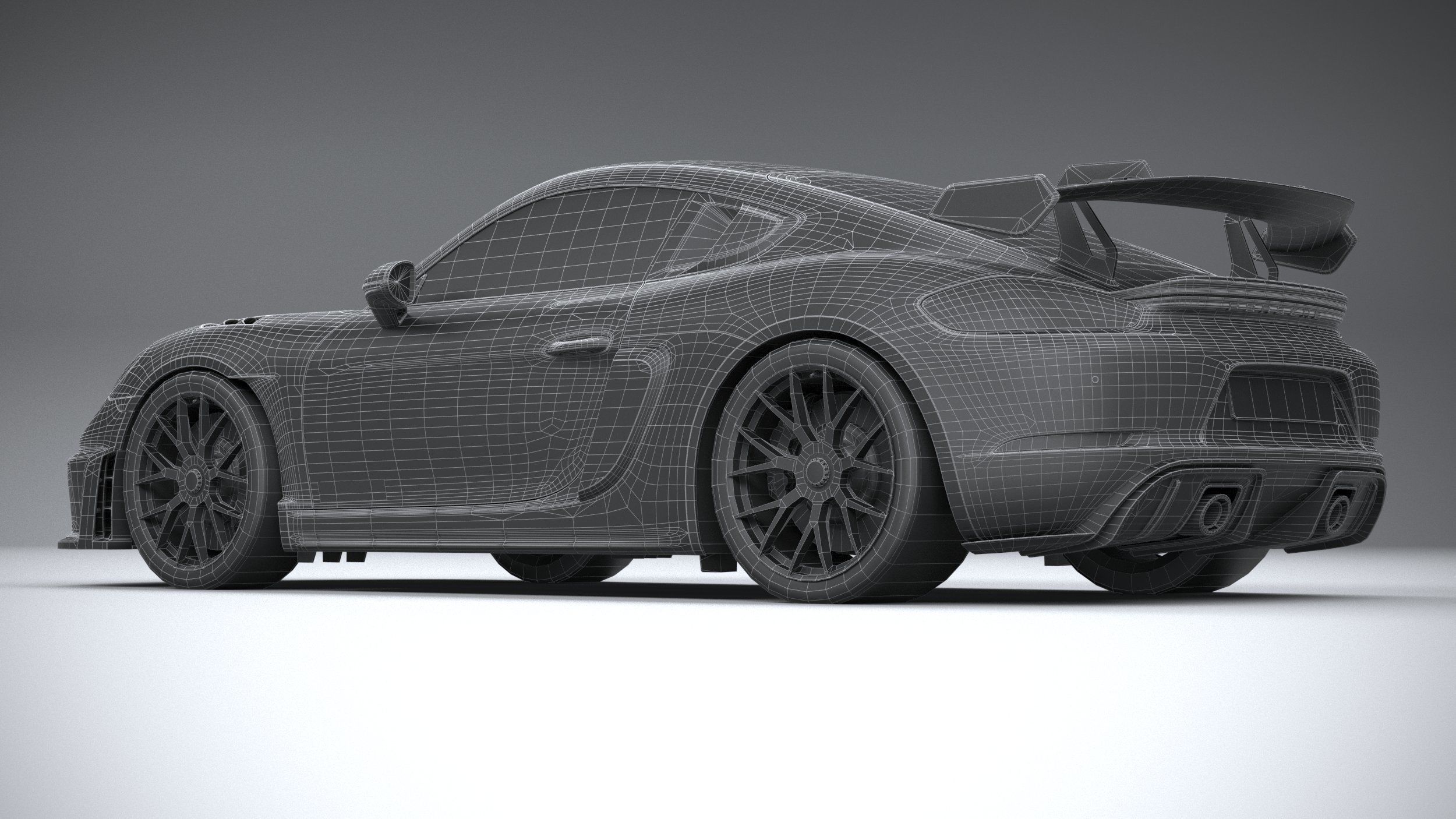 Porsche 718 Cayman GT4 RS 2022 lowpoly Low-poly 3D model_32