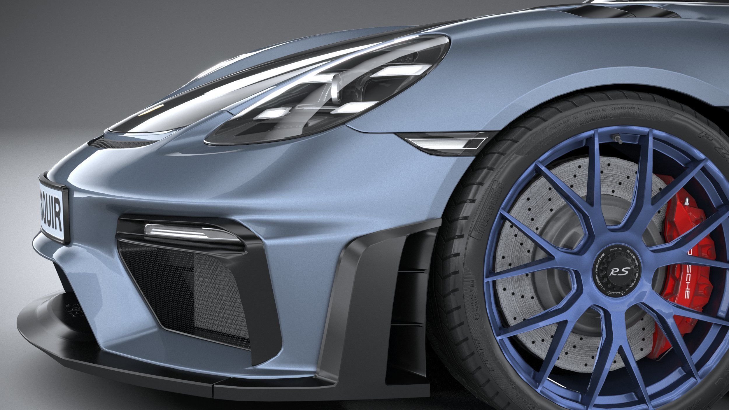 Porsche 718 Cayman GT4 RS 2022 lowpoly Low-poly 3D model_3