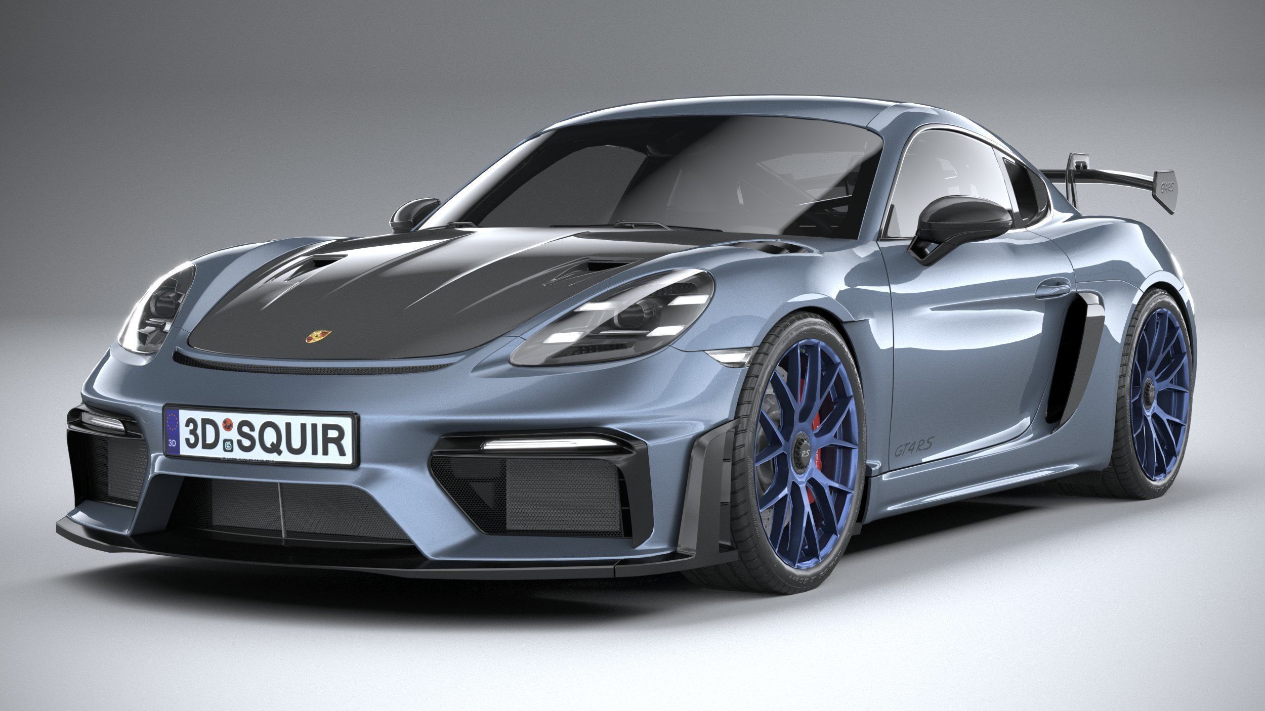 Porsche 718 Cayman GT4 RS 2022 lowpoly Low-poly 3D model_2