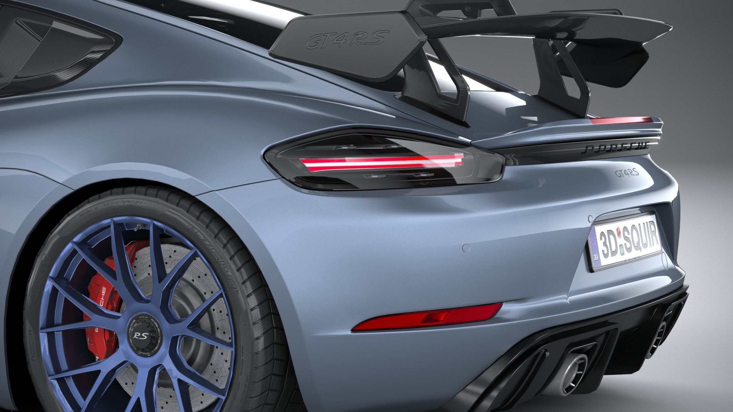 Porsche 718 Cayman GT4 RS 2022 lowpoly Low-poly 3D model_6