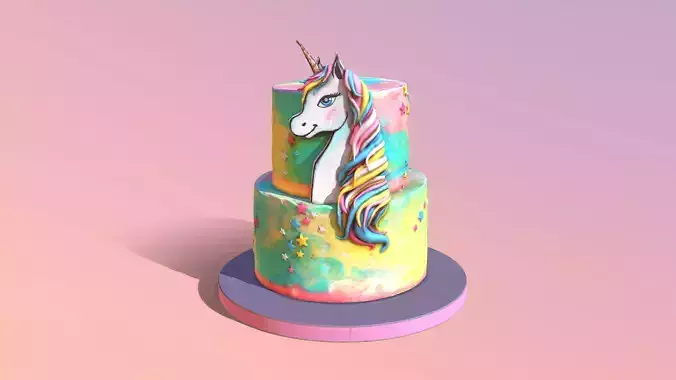 Buttercream Unicorn Rainbow Cake