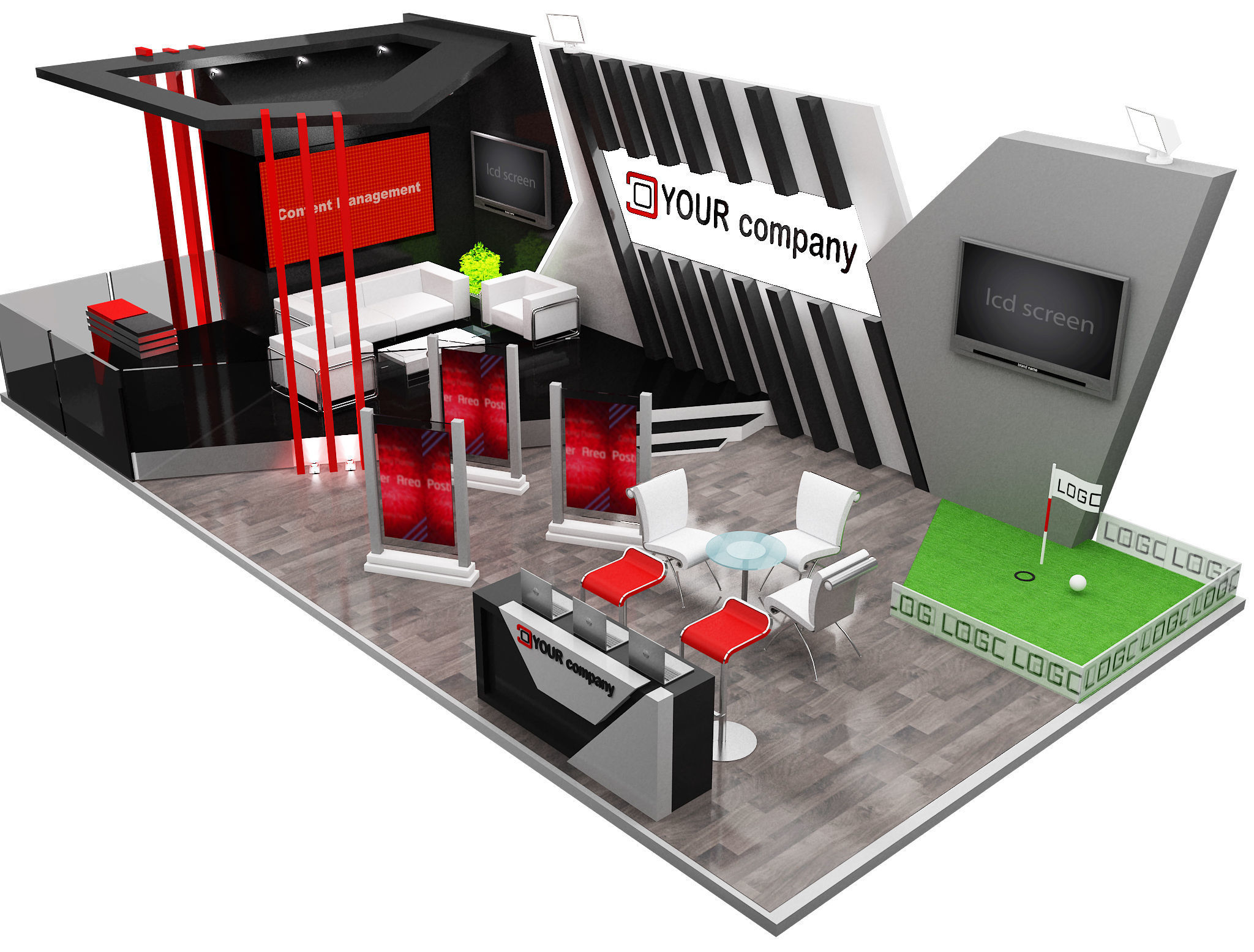 Booth Exhibition Stand a579i 3D model_14