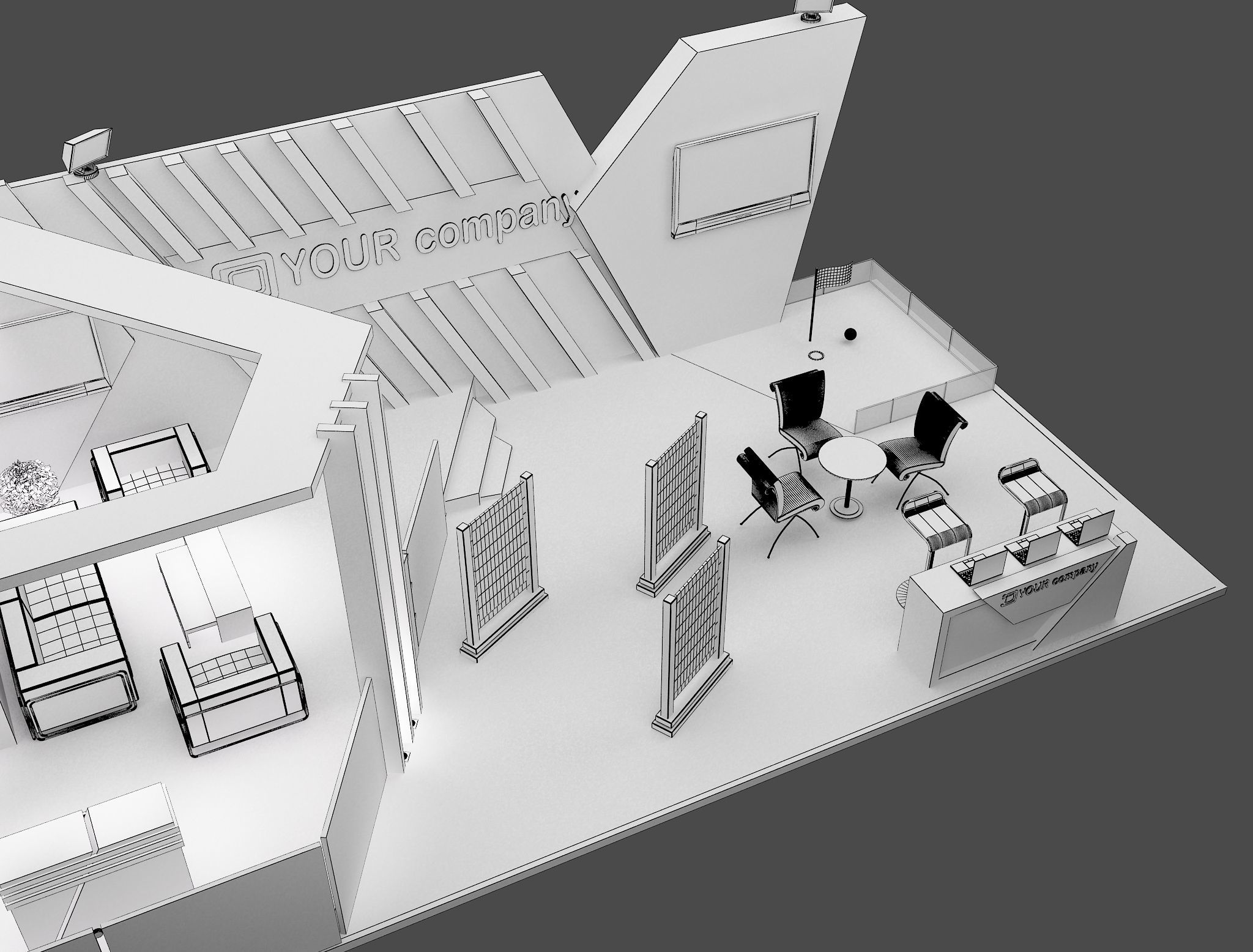 Booth Exhibition Stand a579i 3D model_13