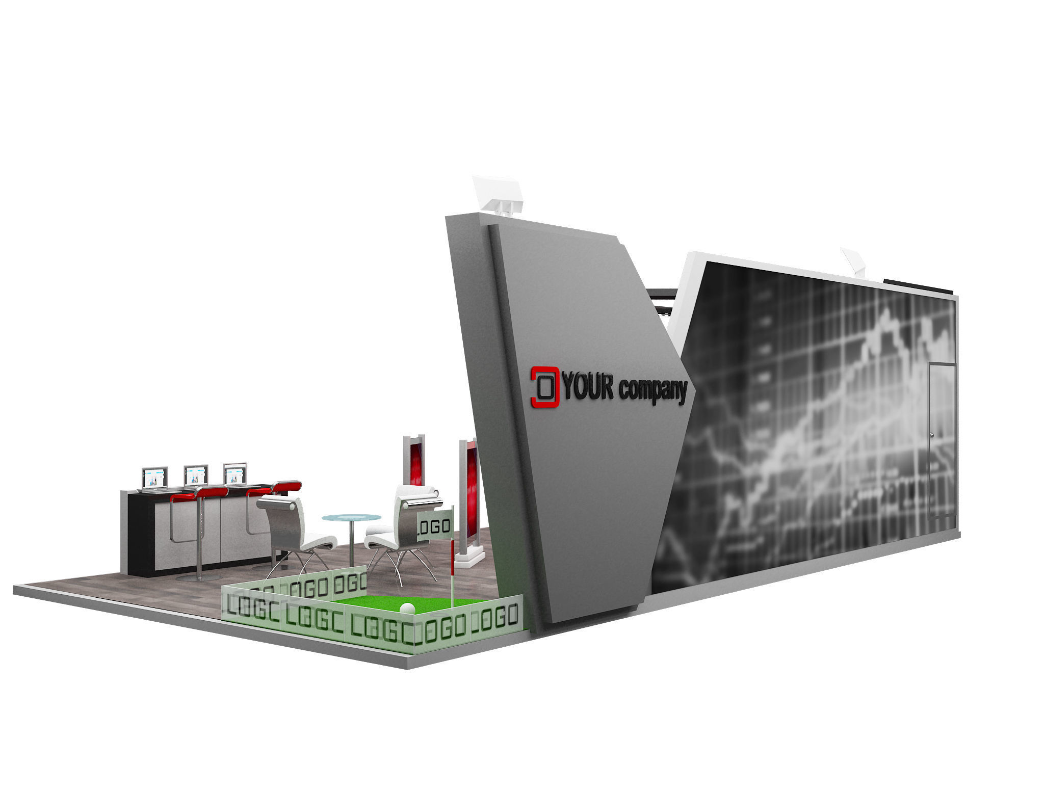 Booth Exhibition Stand a579i 3D model_18