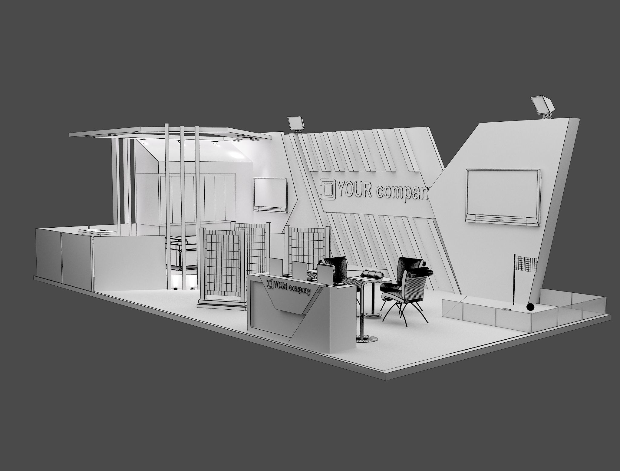 Booth Exhibition Stand a579i 3D model_5