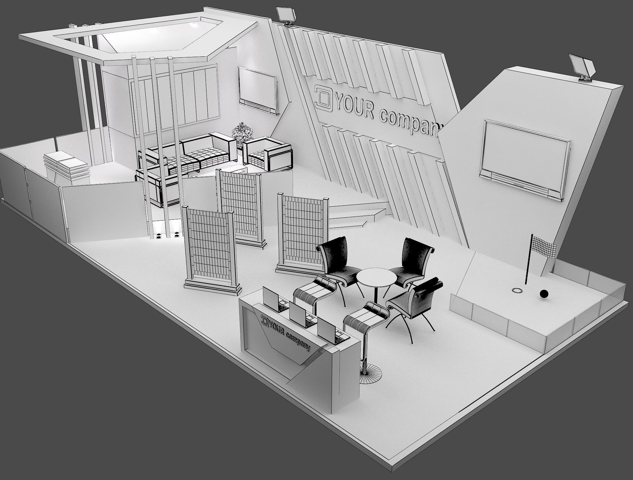 Booth Exhibition Stand a579i 3D model_15