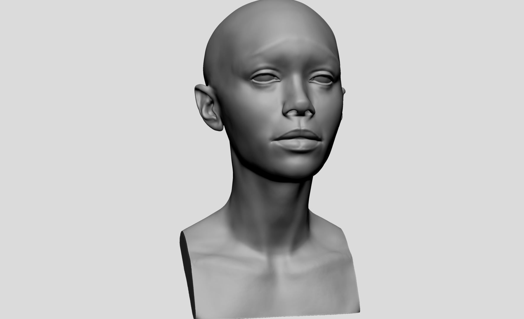 Fantasy Female Head v14 3D model_1
