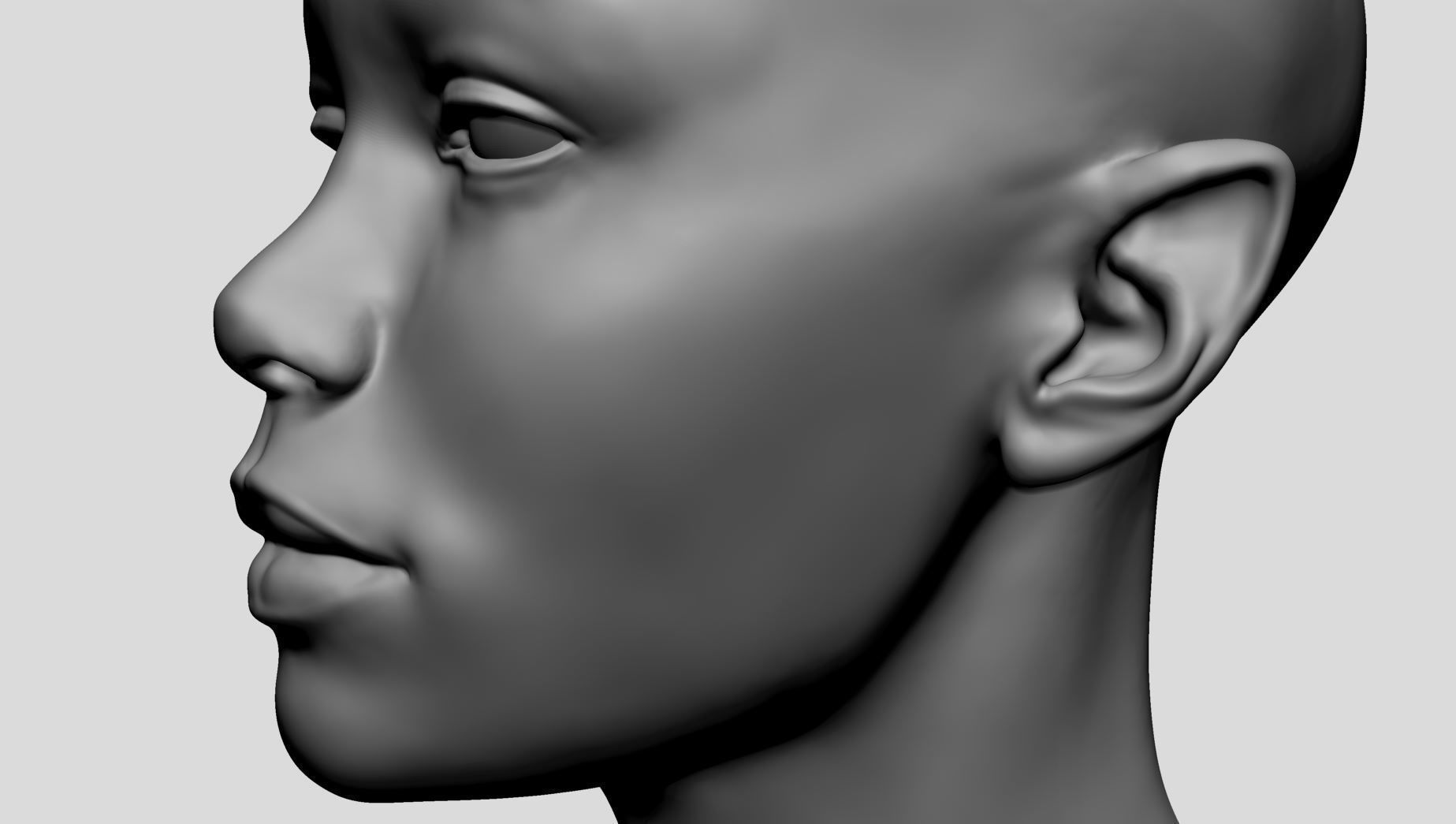 Fantasy Female Head v14 3D model_9
