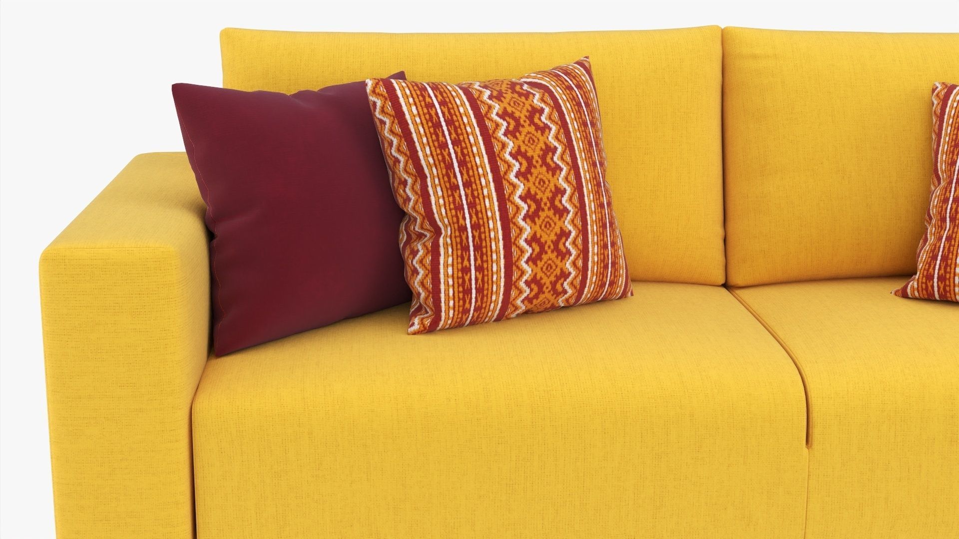 Scandinavian sofa with pillows 3D model_4