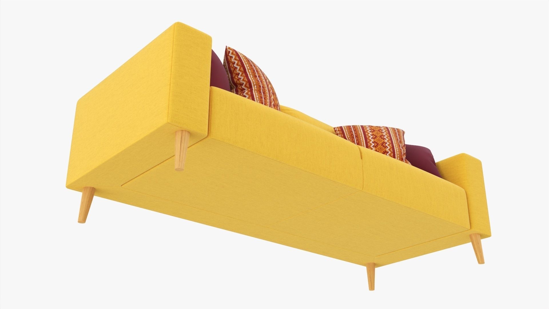 Scandinavian sofa with pillows 3D model_3