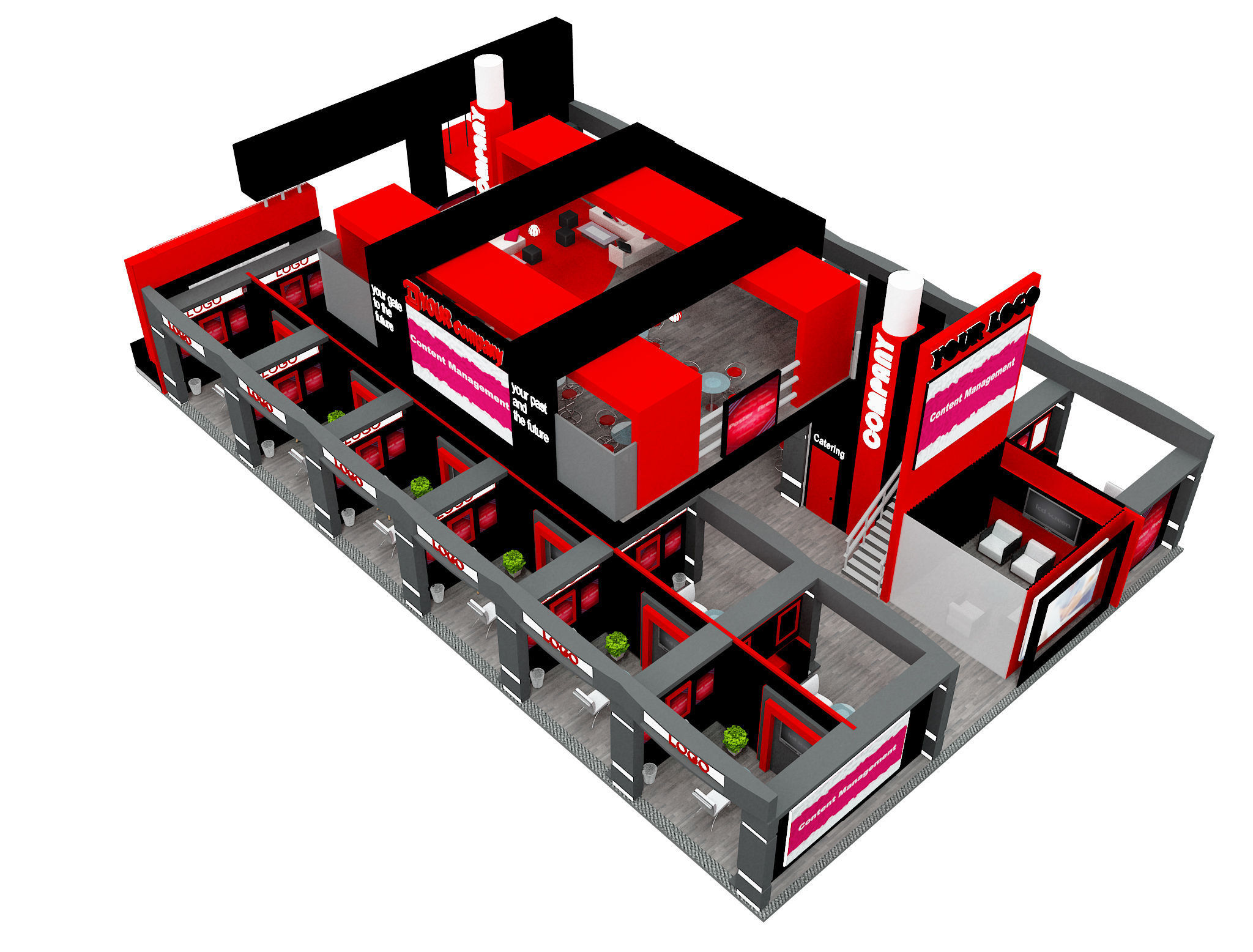 Booth Exhibition Stand a583a 3D model_30