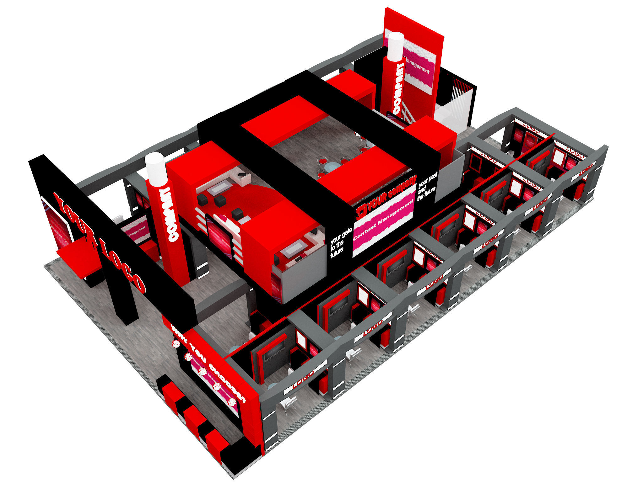 Booth Exhibition Stand a583a 3D model_34