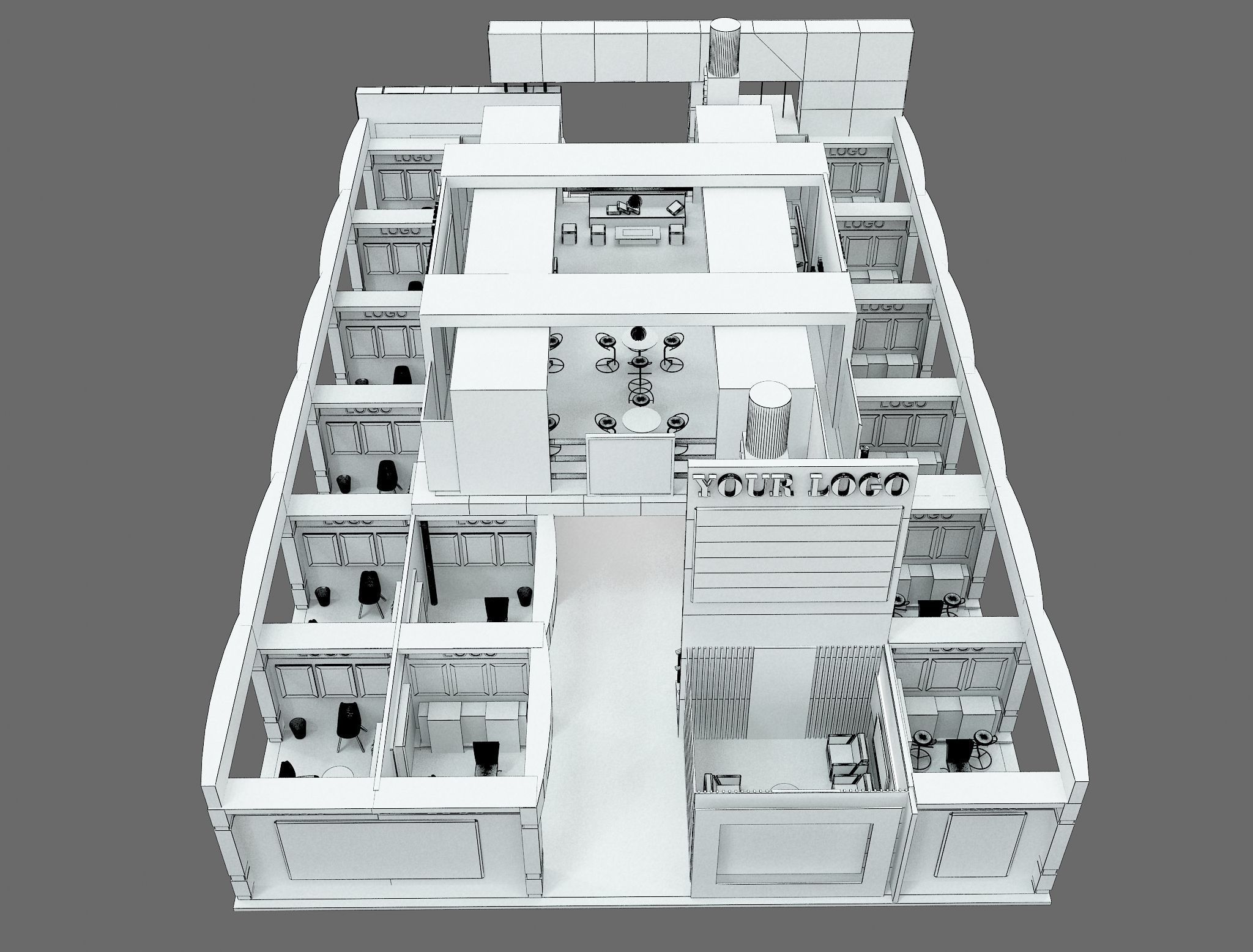Booth Exhibition Stand a583a 3D model_3