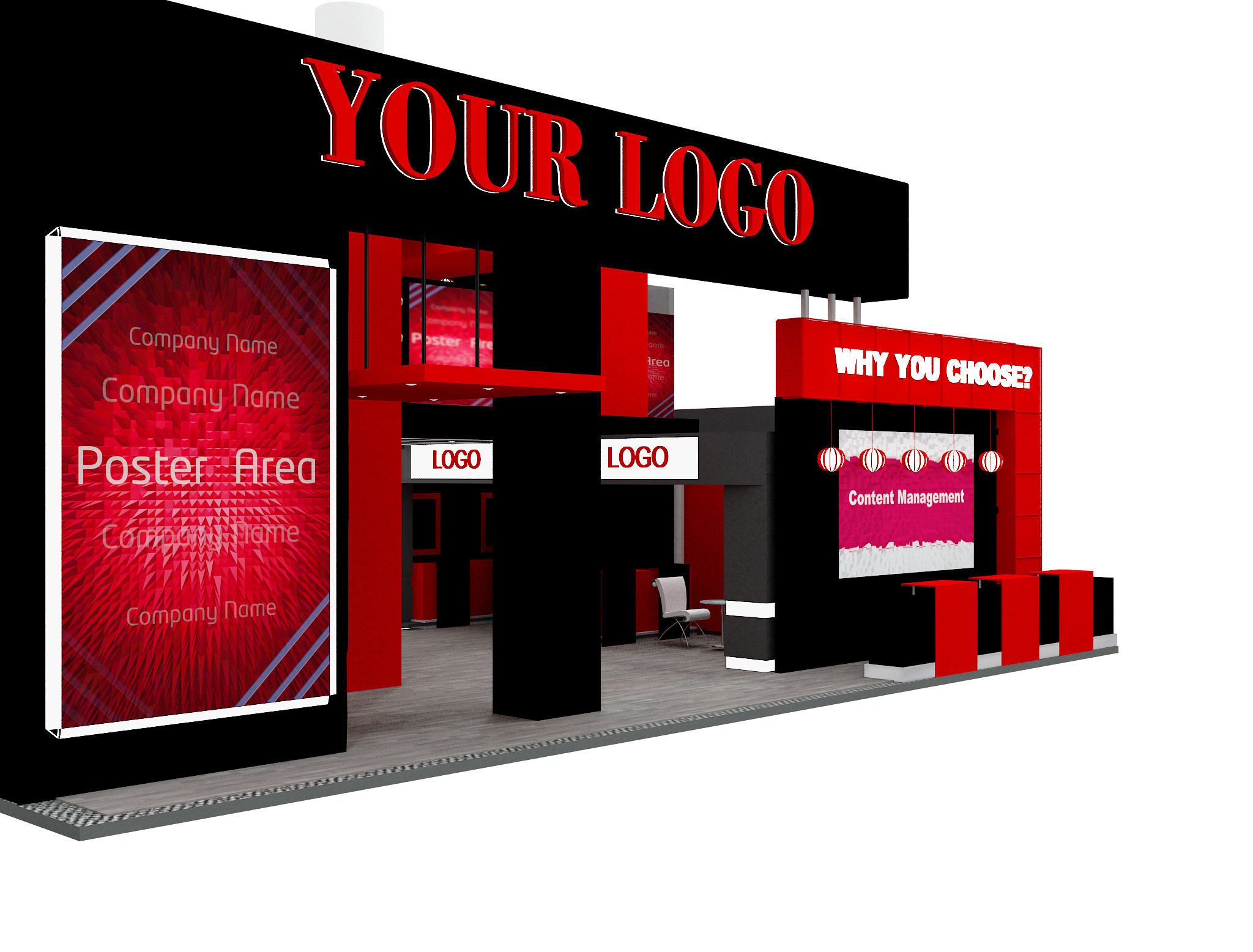 Booth Exhibition Stand a583a 3D model_16