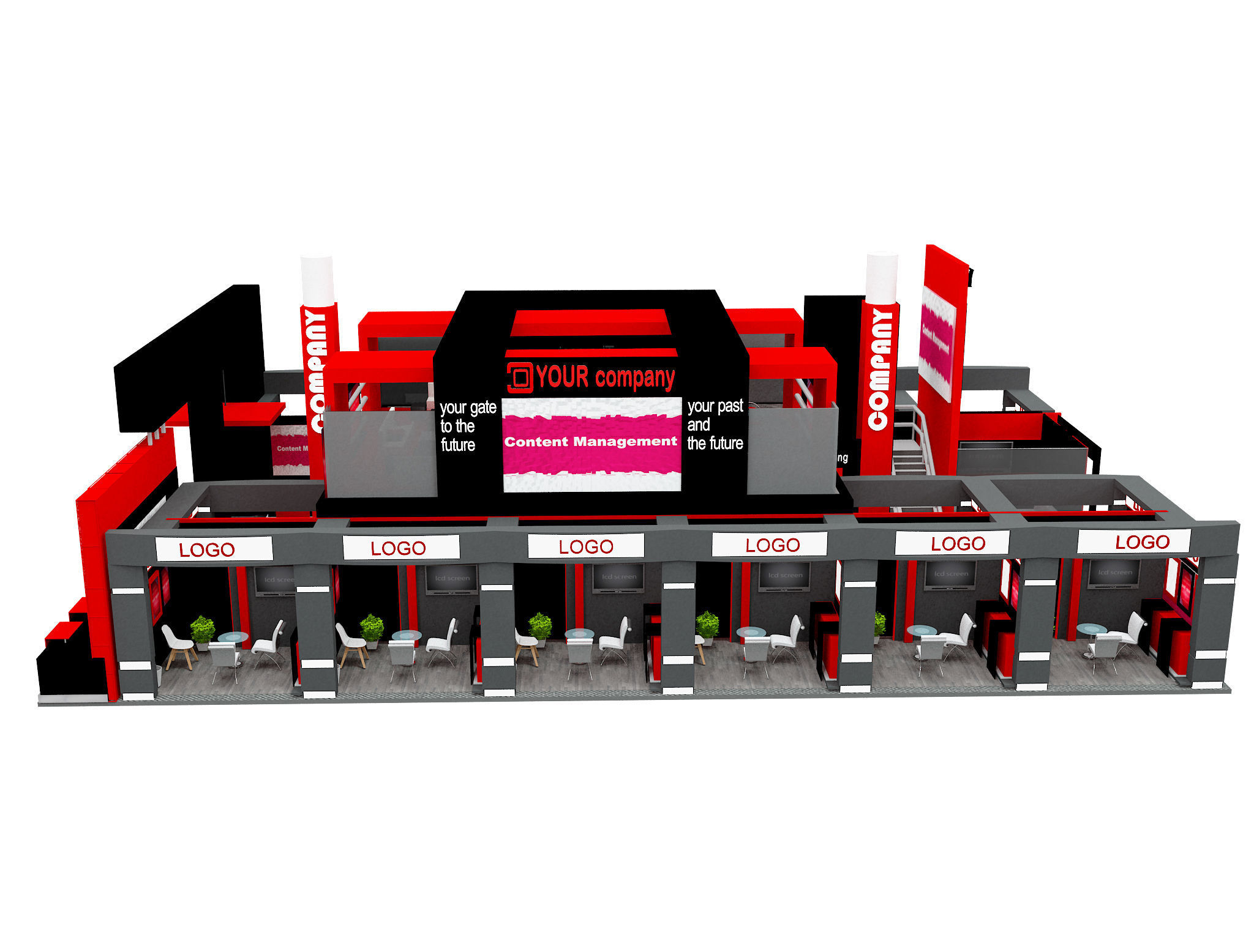 Booth Exhibition Stand a583a 3D model_32