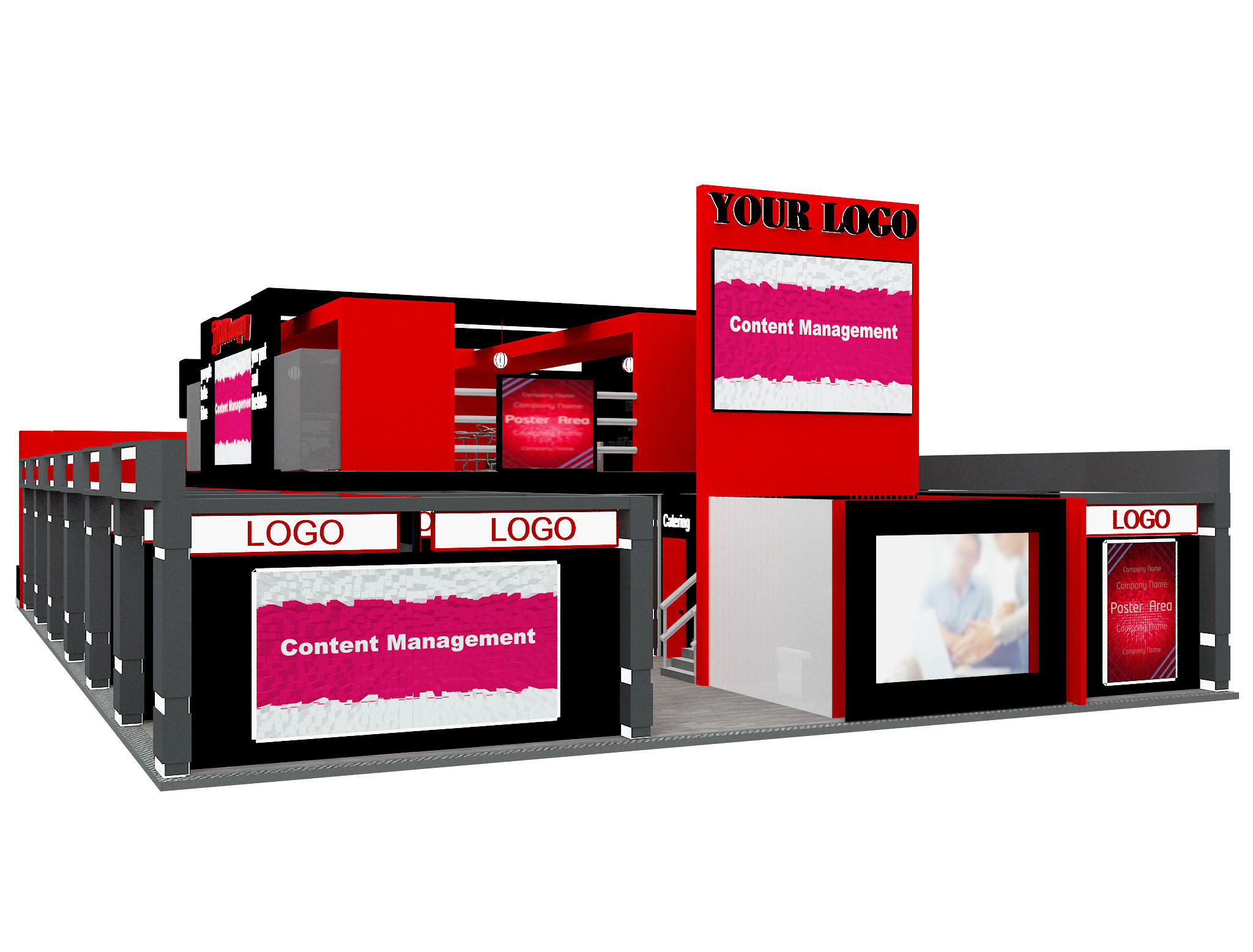 Booth Exhibition Stand a583a 3D model_24