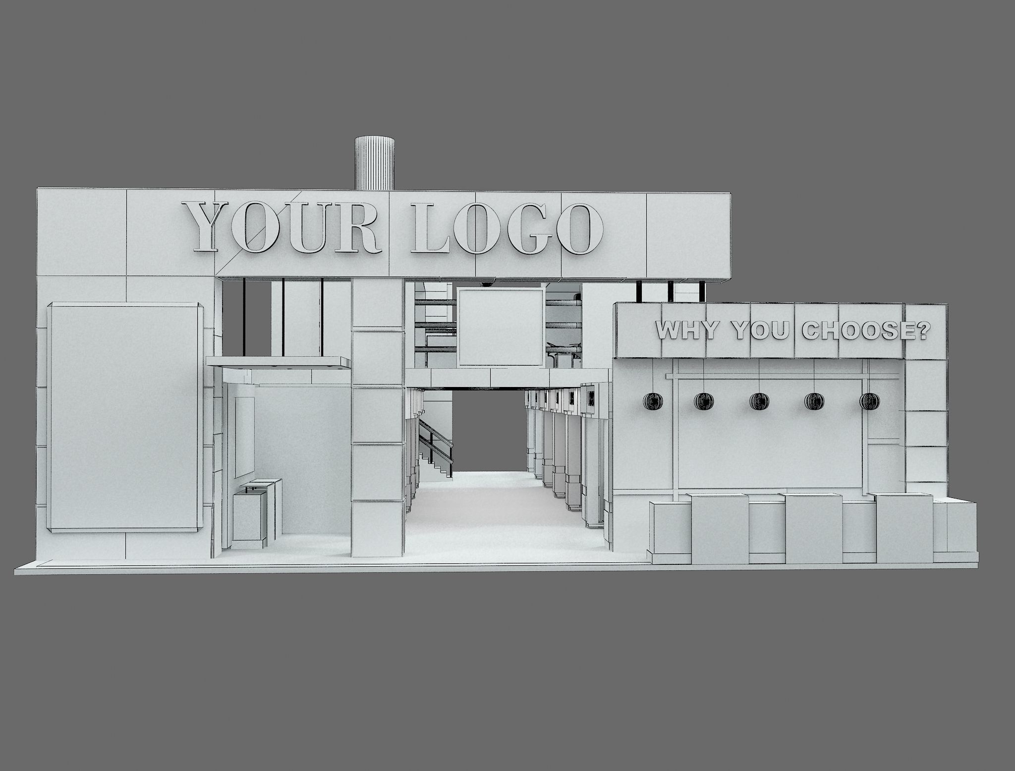Booth Exhibition Stand a583a 3D model_7