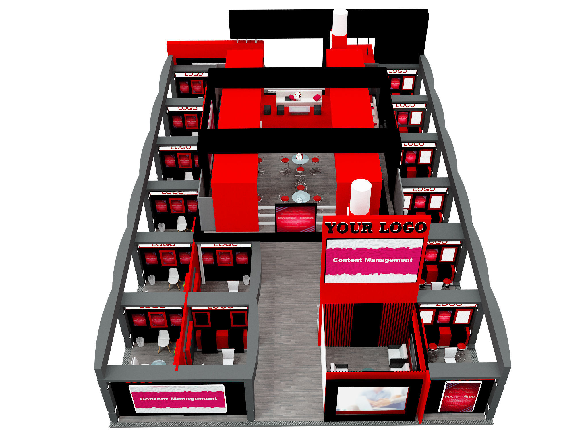 Booth Exhibition Stand a583a 3D model_2