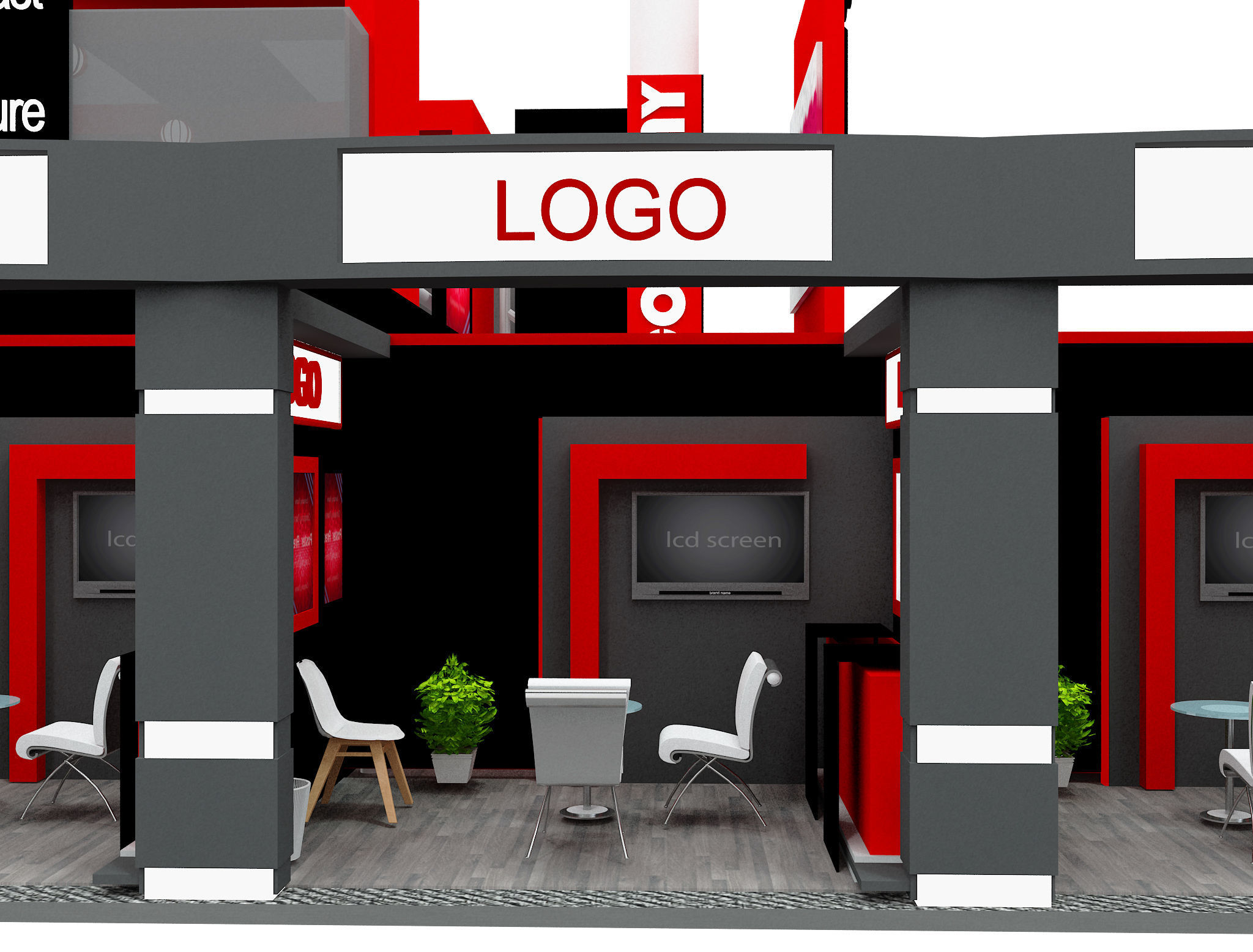 Booth Exhibition Stand a583a 3D model_36