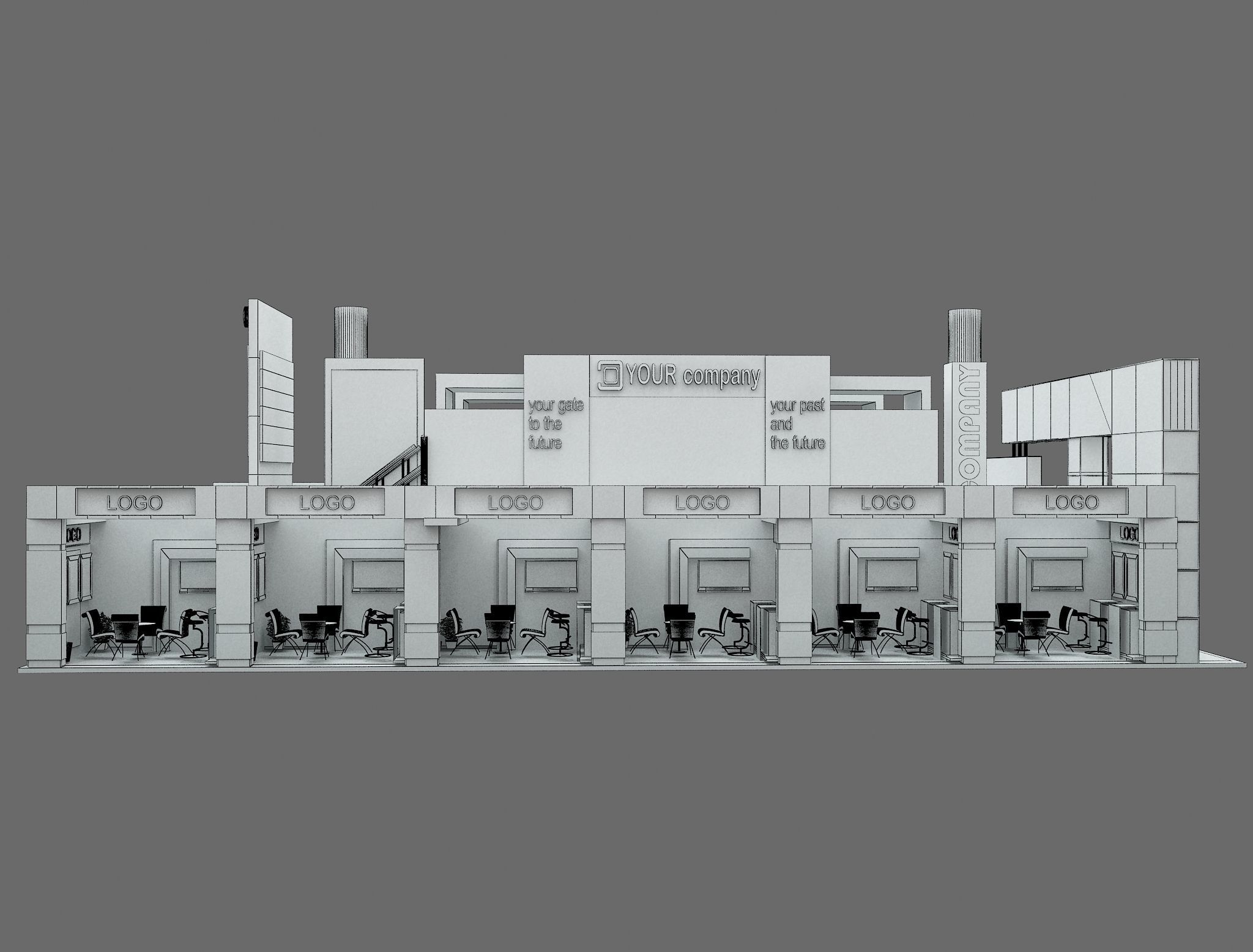 Booth Exhibition Stand a583a 3D model_29