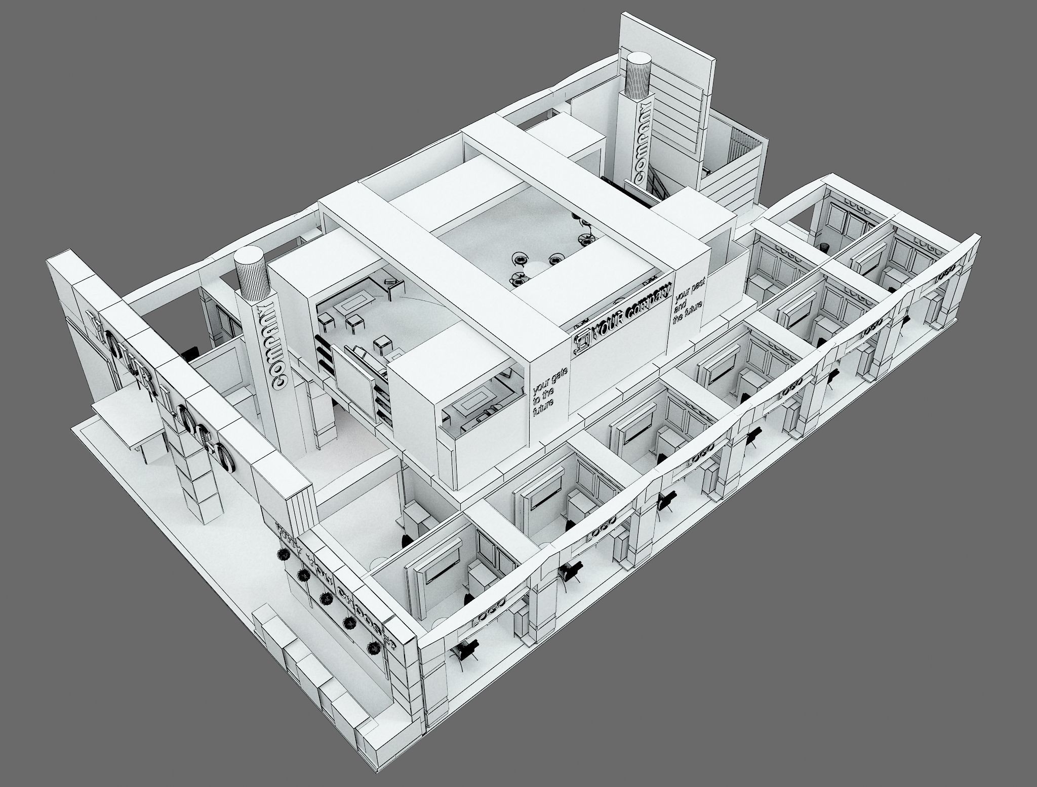 Booth Exhibition Stand a583a 3D model_35