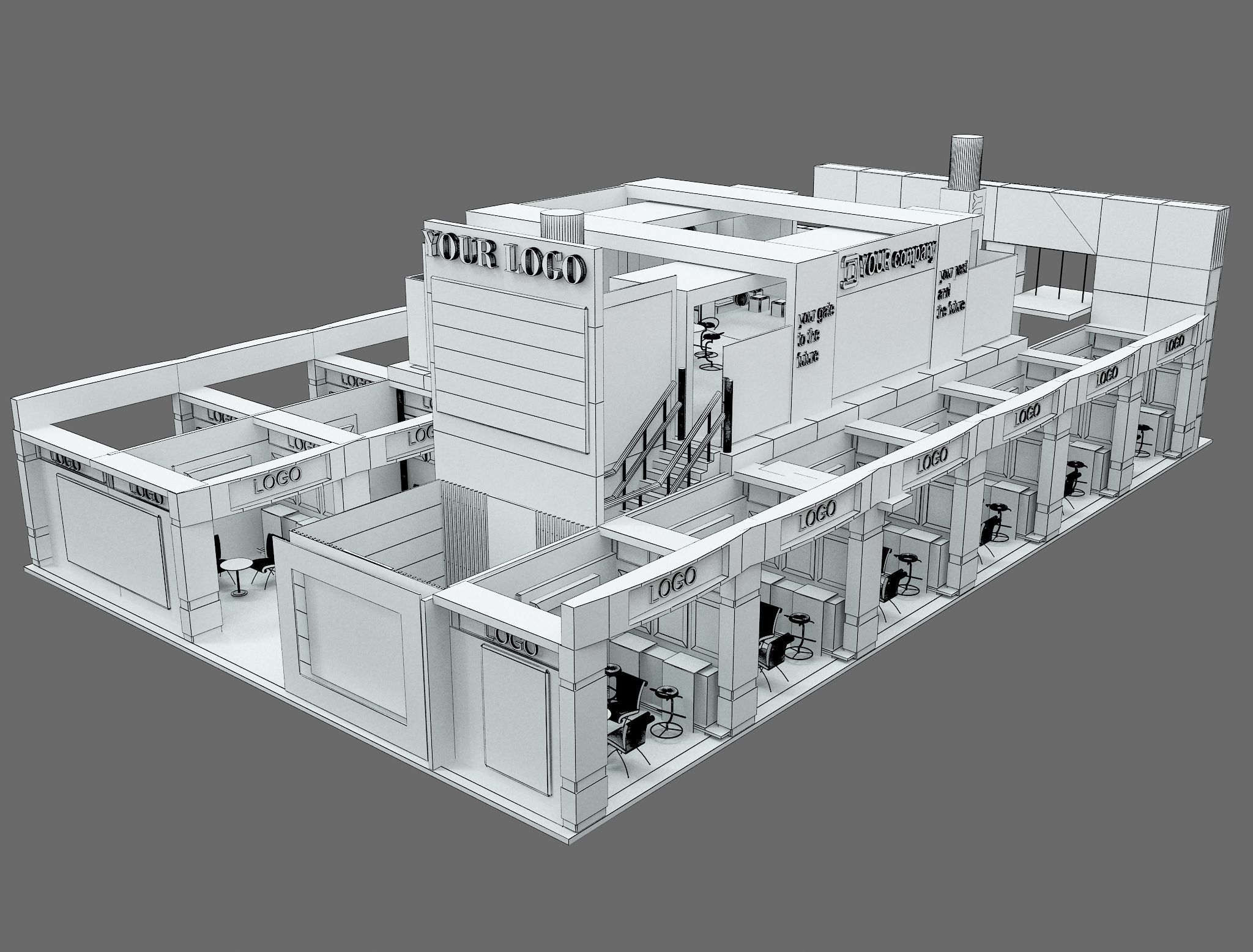 Booth Exhibition Stand a583a 3D model_5