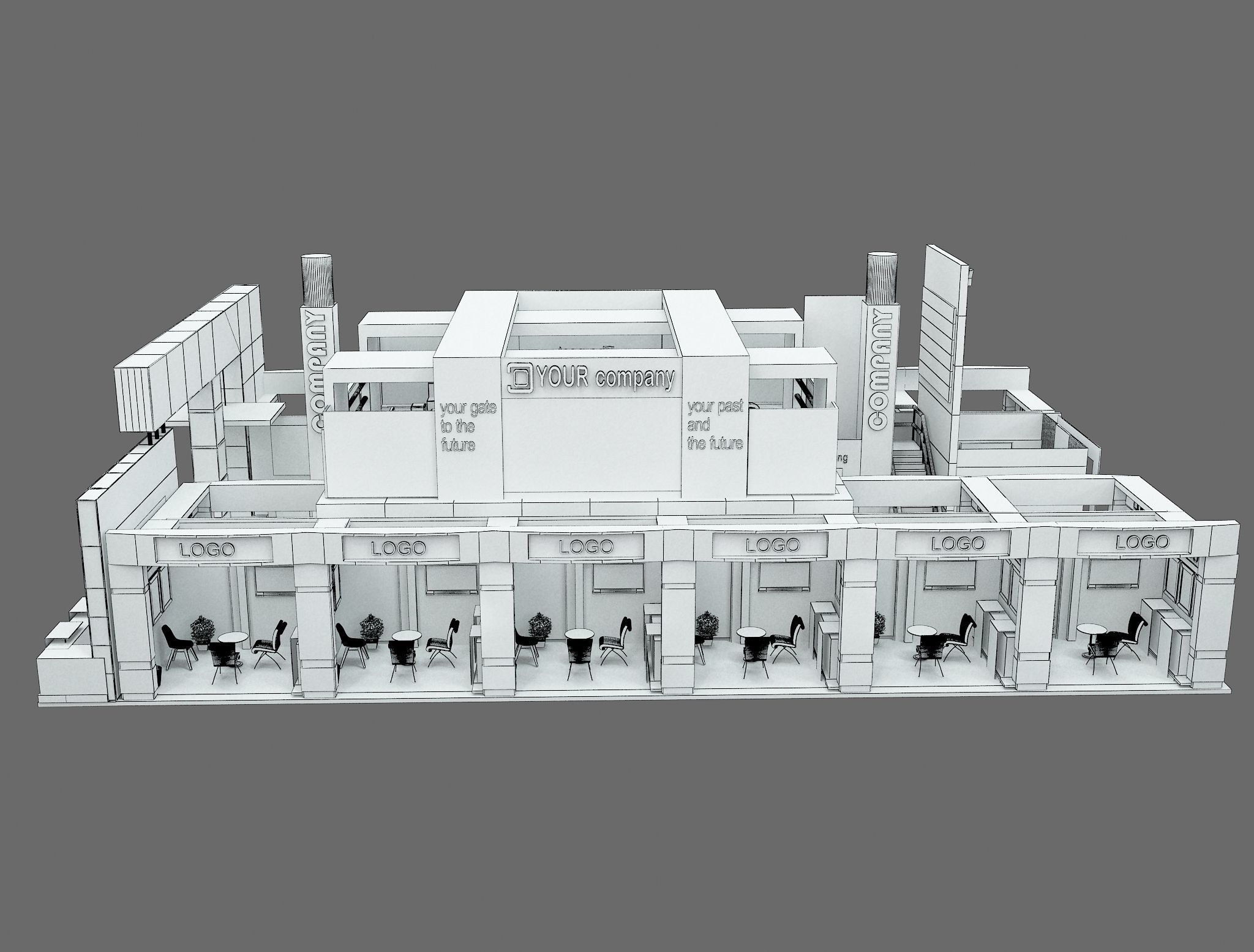 Booth Exhibition Stand a583a 3D model_33