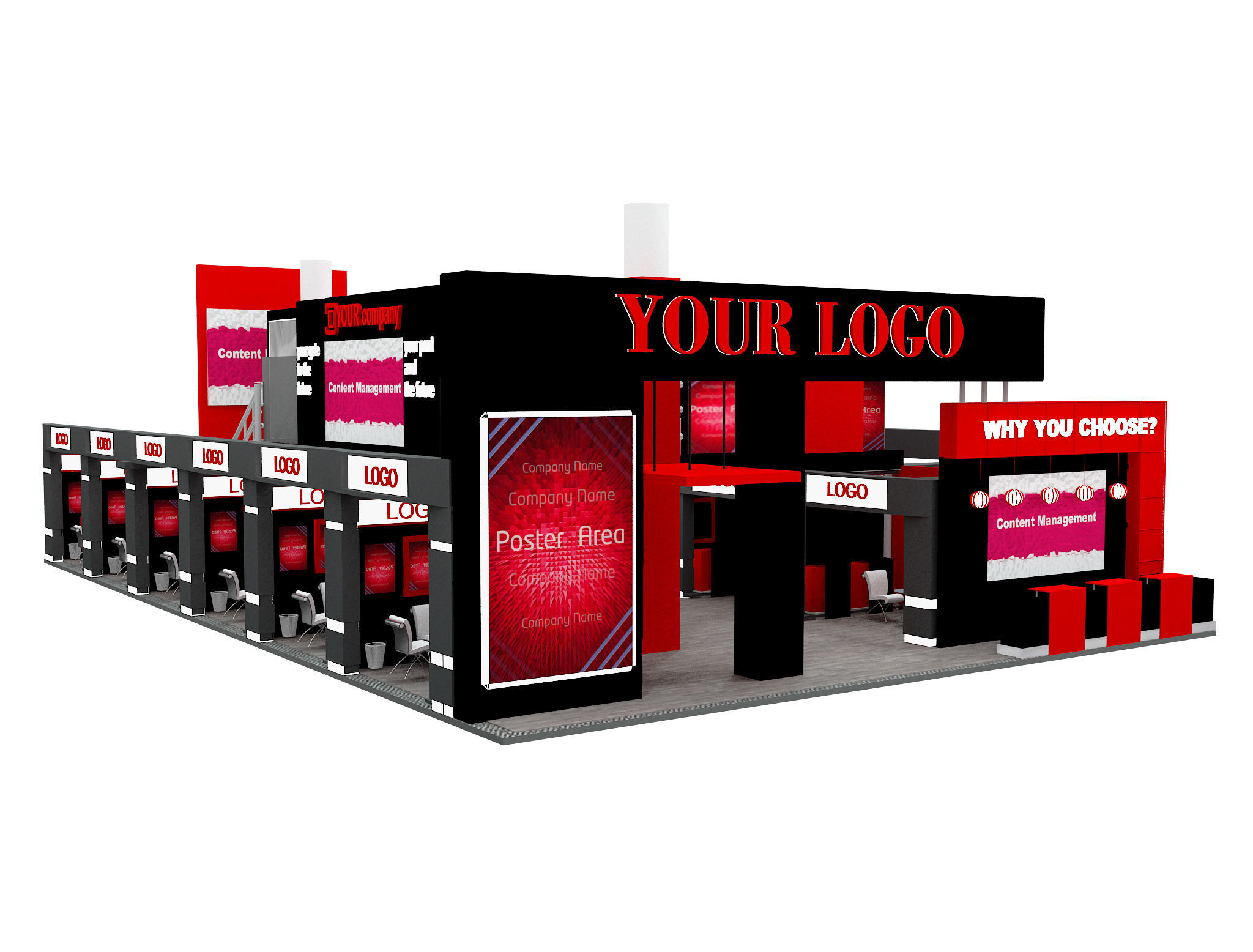 Booth Exhibition Stand a583a 3D model_26