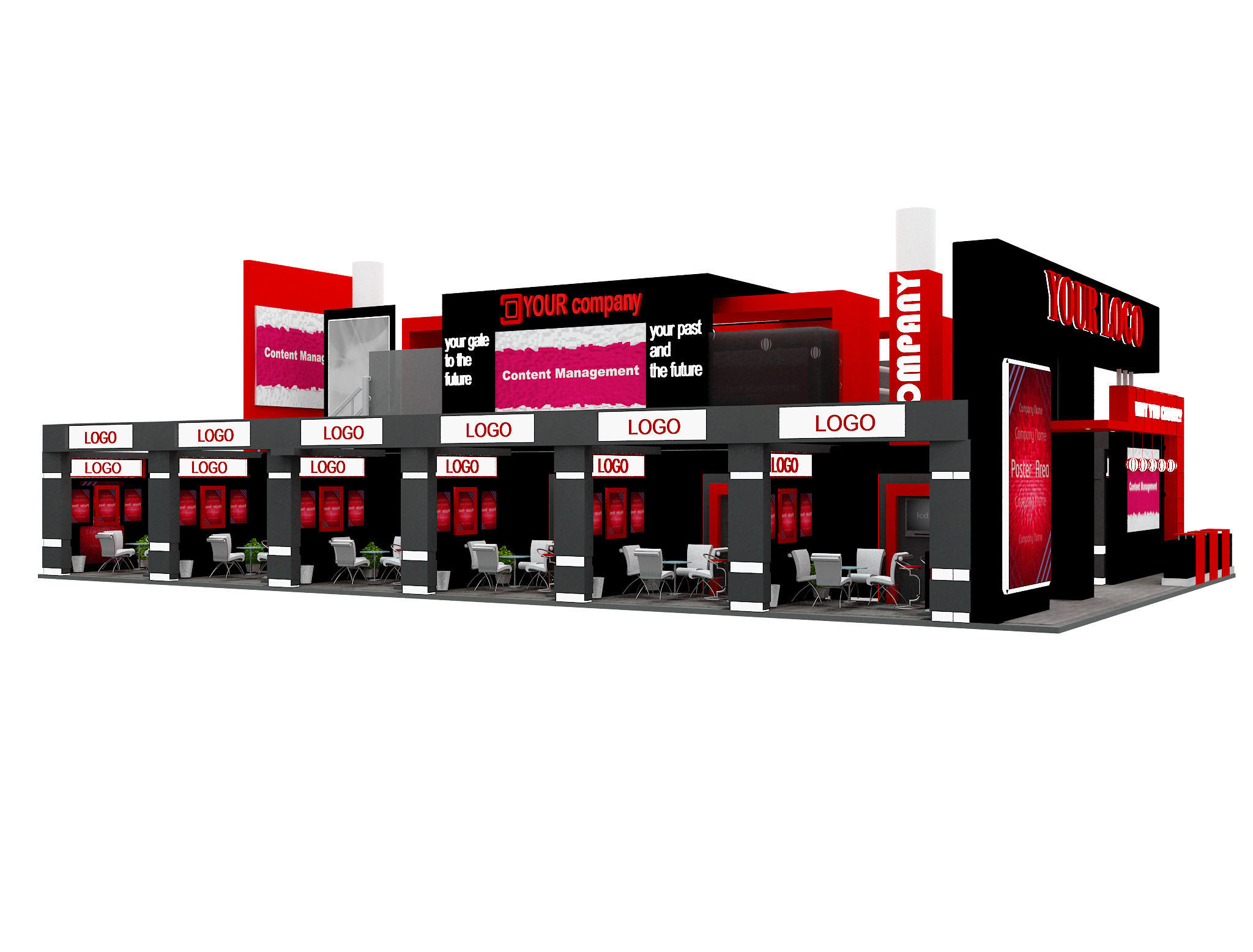 Booth Exhibition Stand a583a 3D model_20