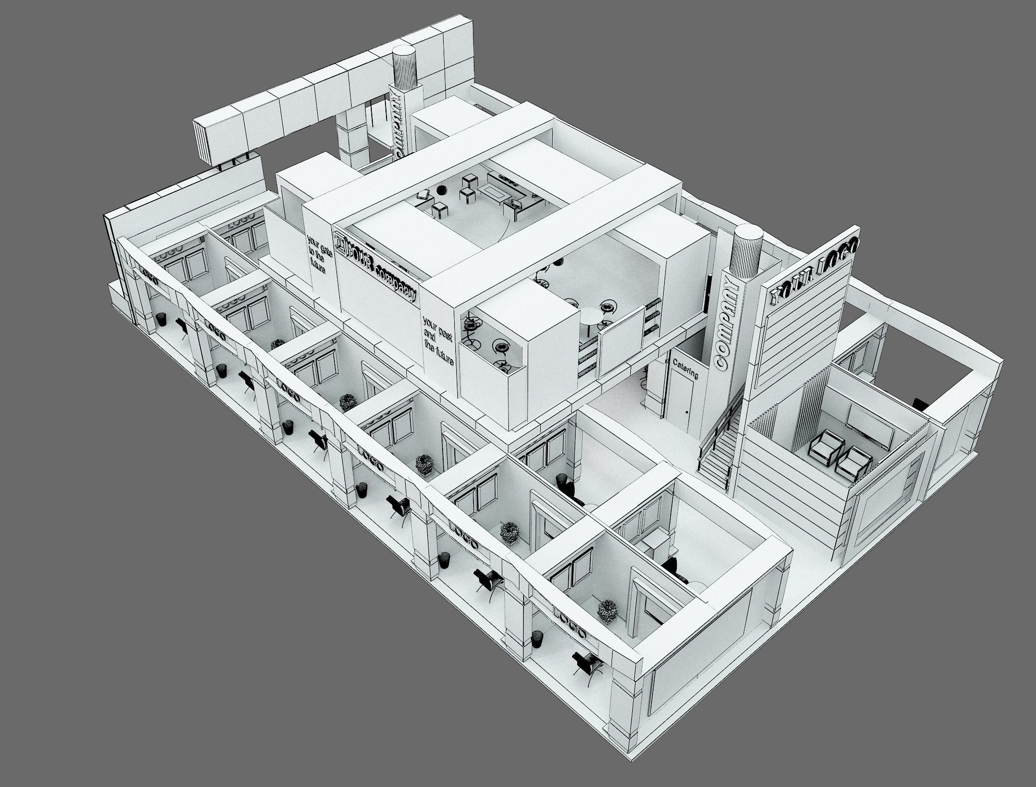 Booth Exhibition Stand a583a 3D model_31