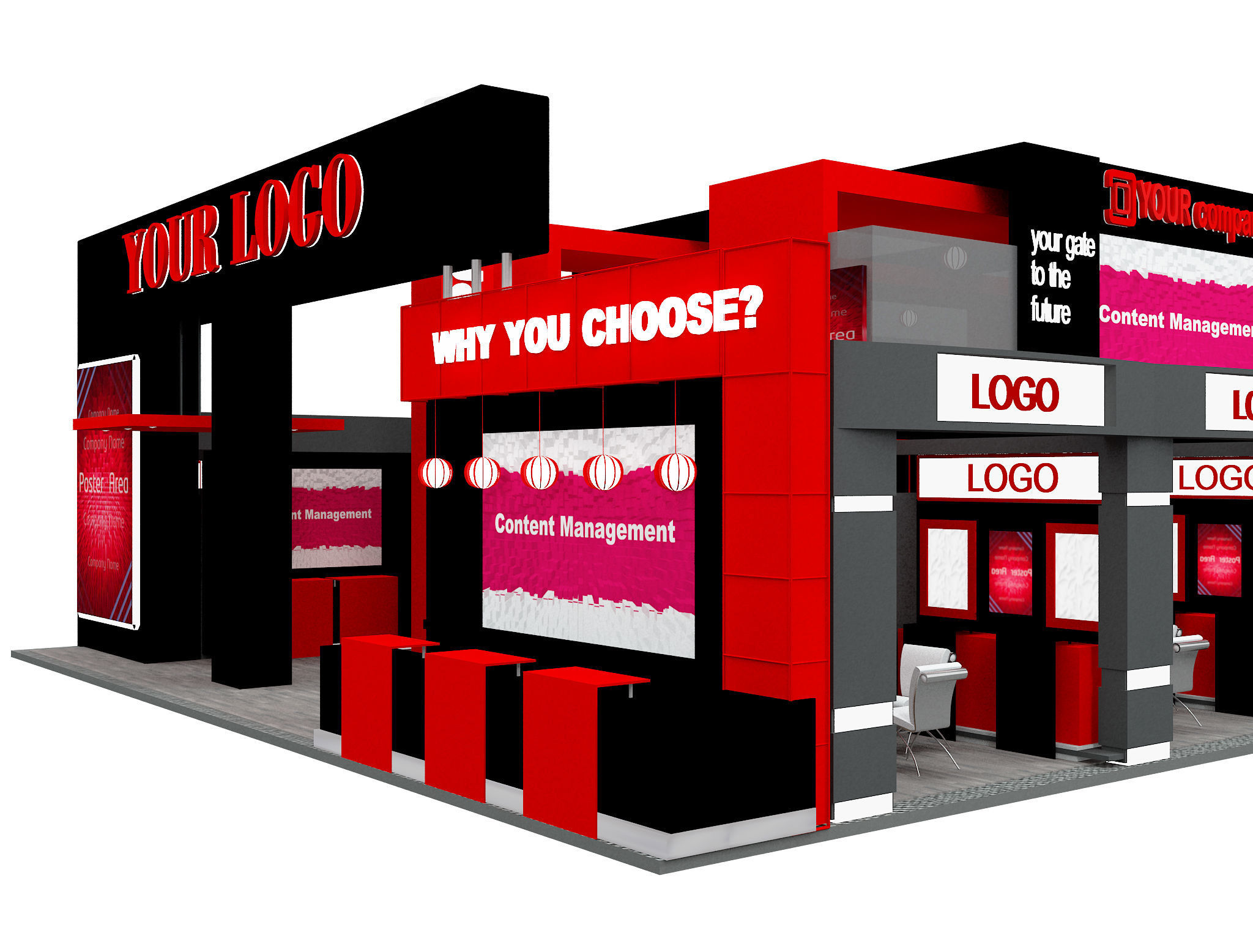 Booth Exhibition Stand a583a 3D model_8