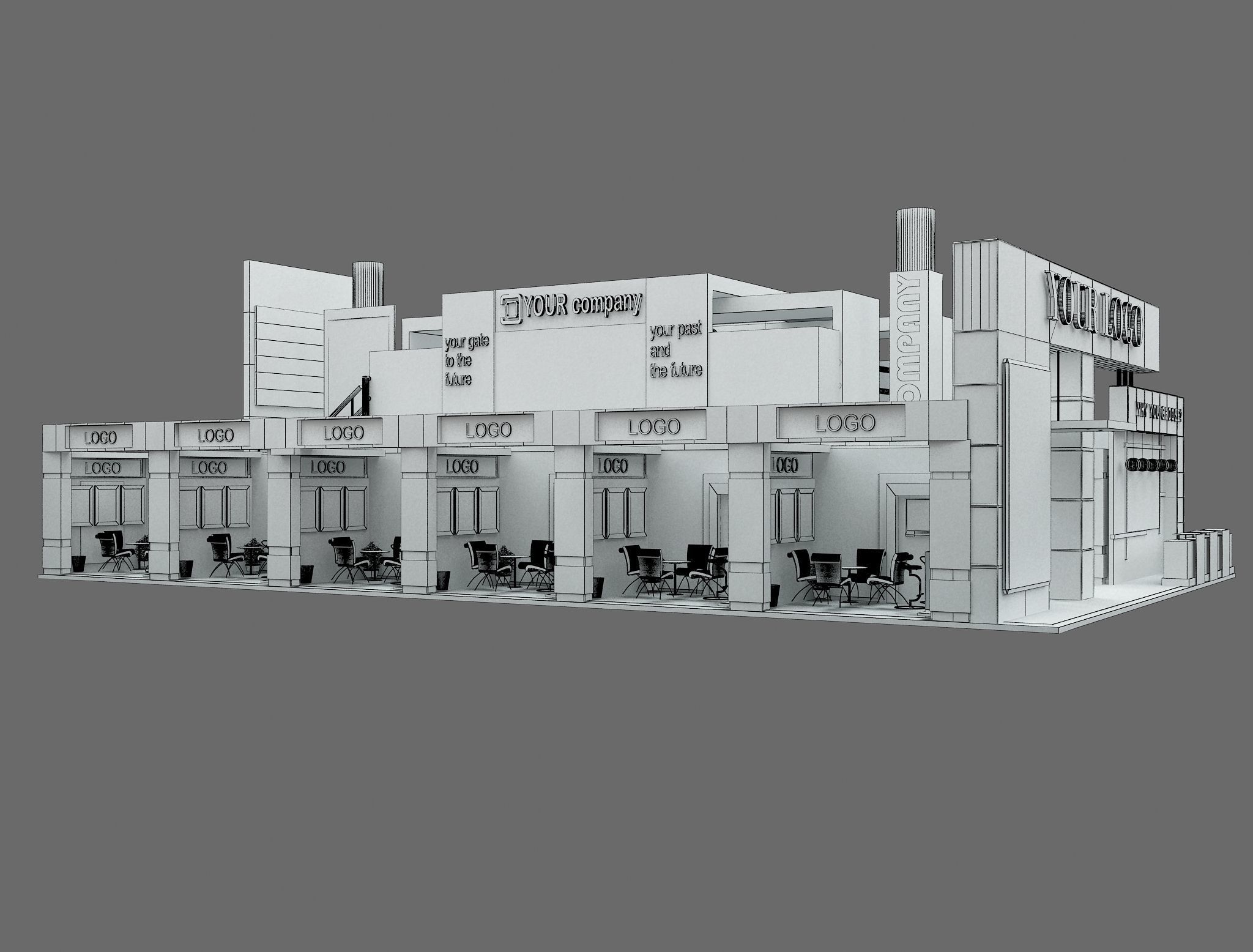 Booth Exhibition Stand a583a 3D model_21