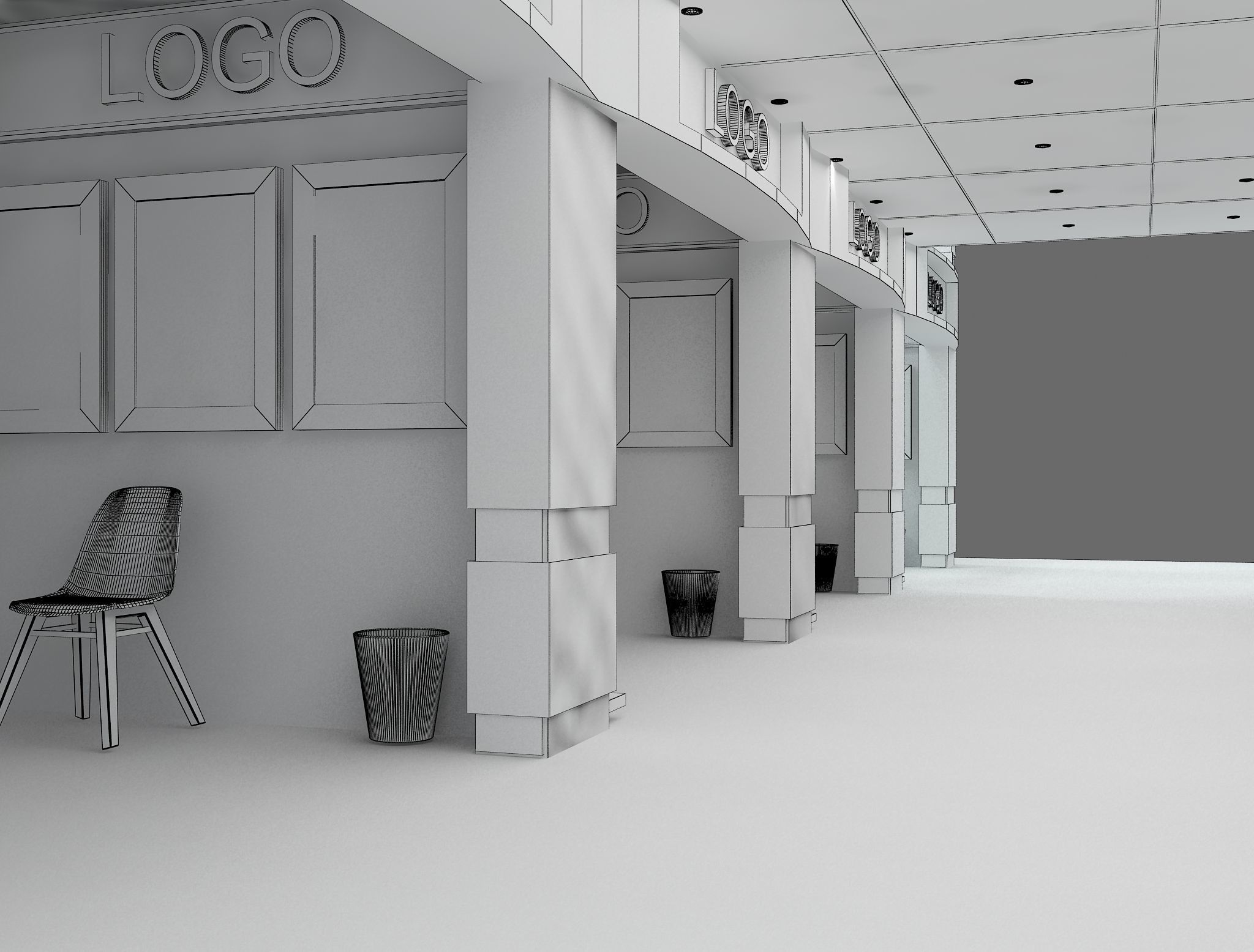 Booth Exhibition Stand a583a 3D model_19