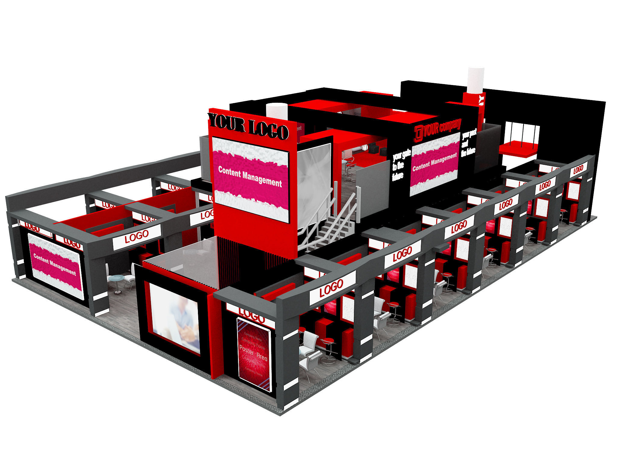 Booth Exhibition Stand a583a 3D model_4