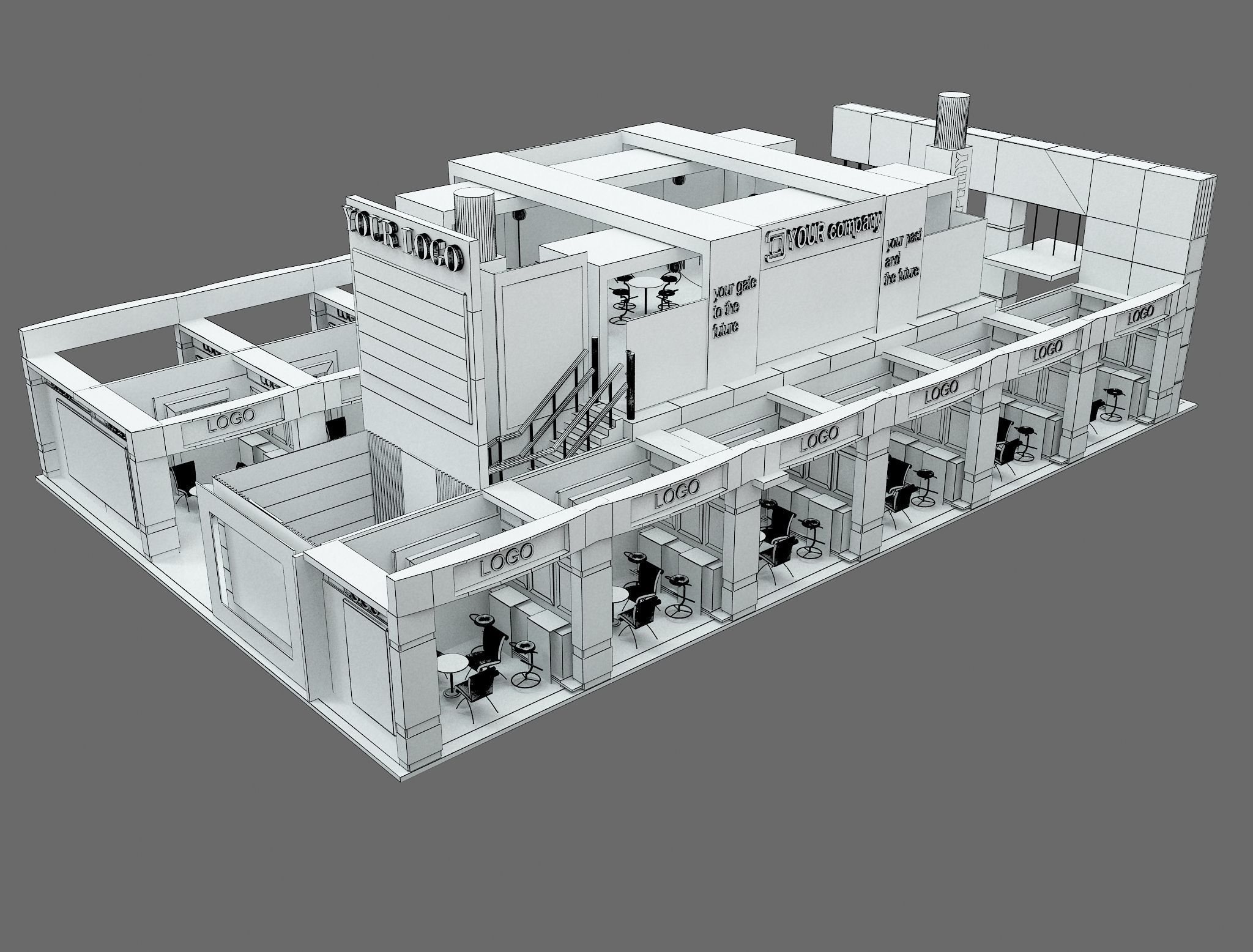 Booth Exhibition Stand a583a 3D model_1