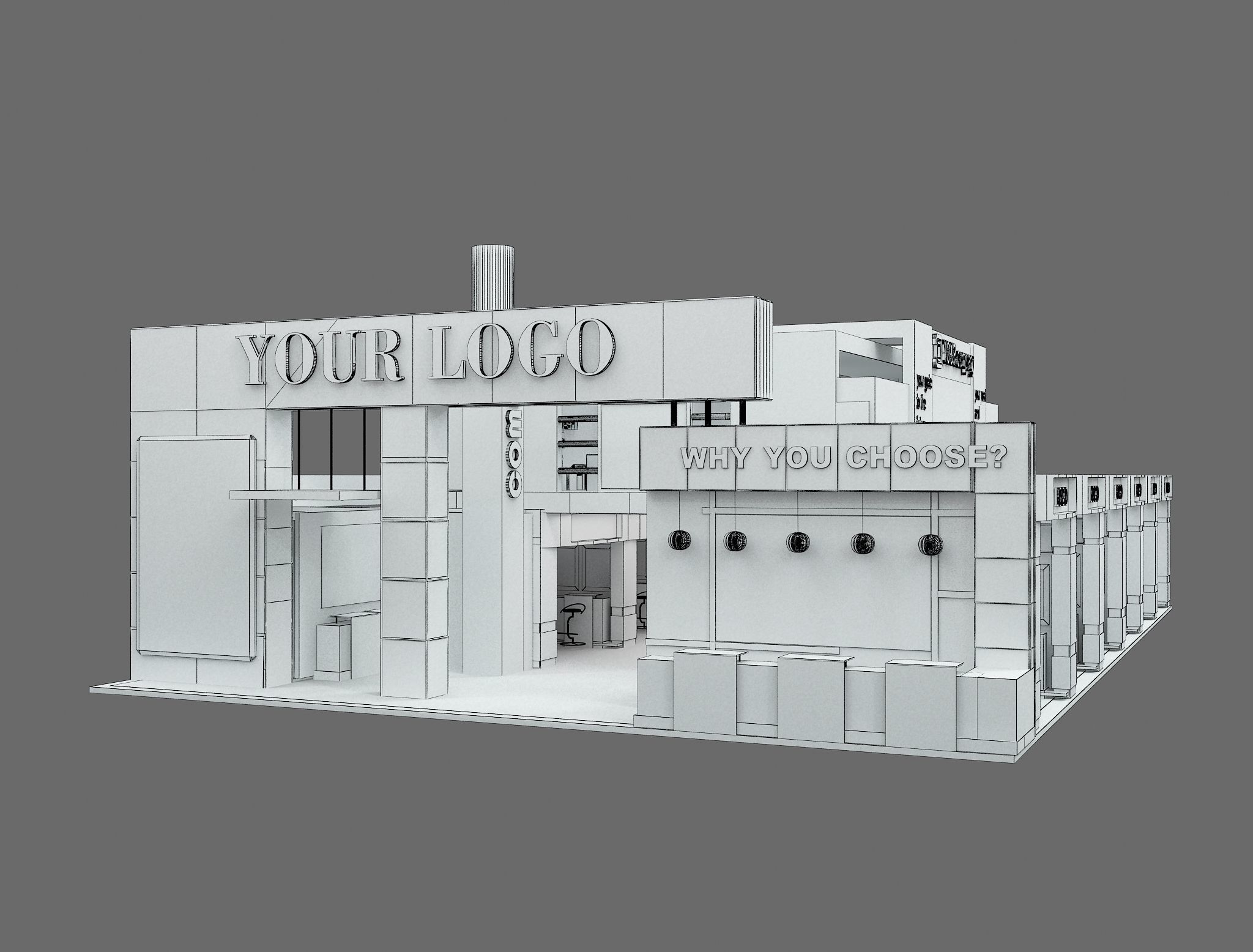 Booth Exhibition Stand a583a 3D model_23