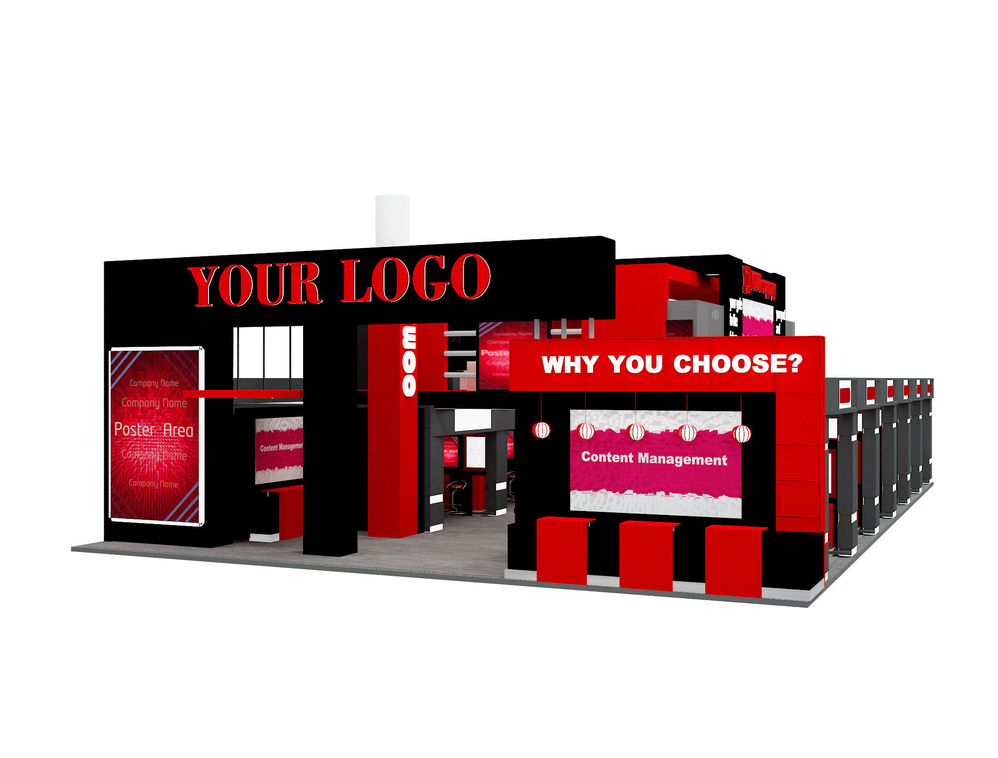 Booth Exhibition Stand a583a 3D model_22