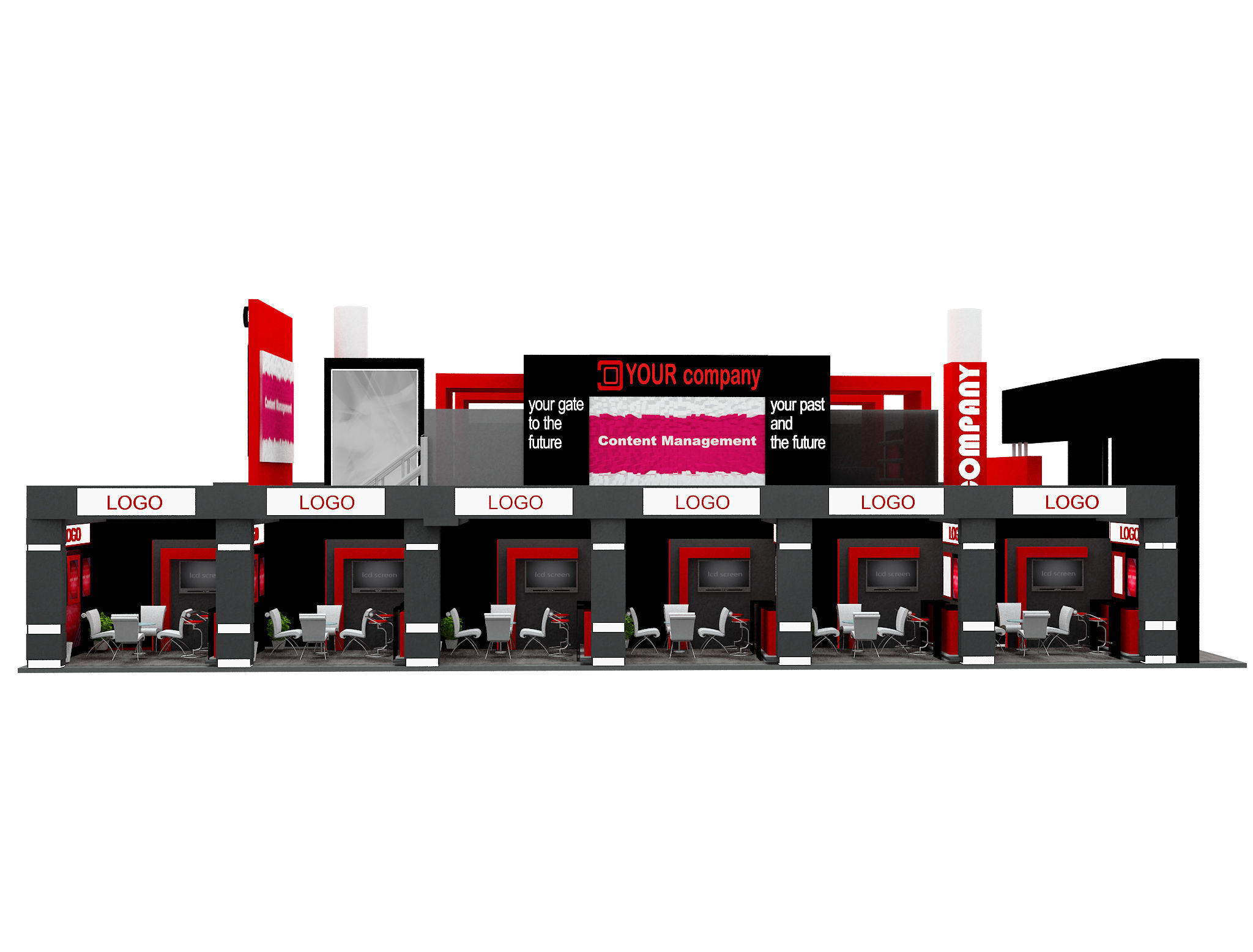 Booth Exhibition Stand a583a 3D model_28