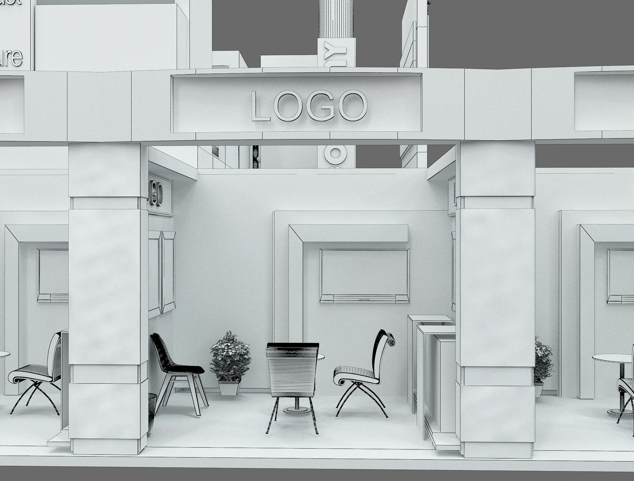 Booth Exhibition Stand a583a 3D model_37