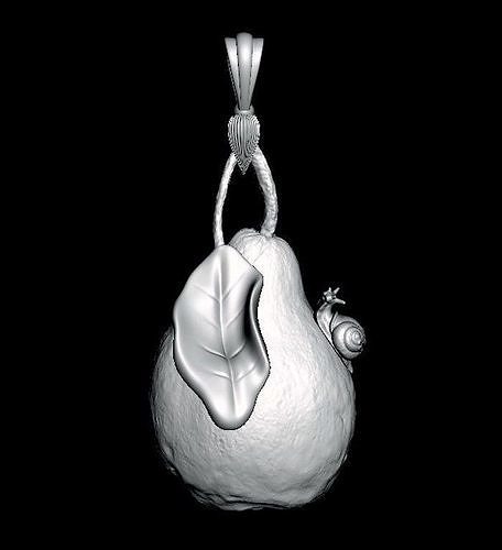 Pendant Snail on a pear 3D print model