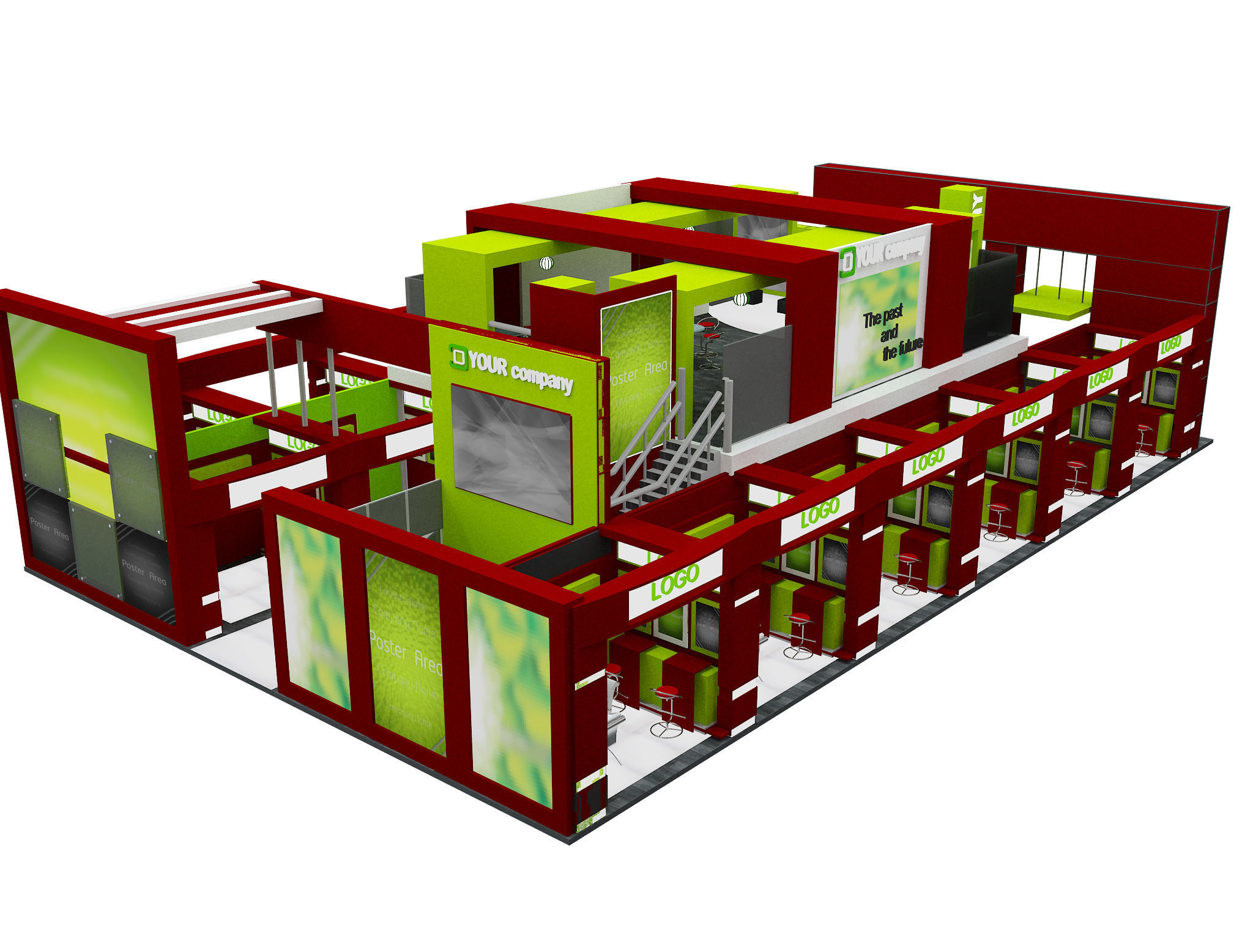 Booth Exhibition Stand a583B 3D model_26